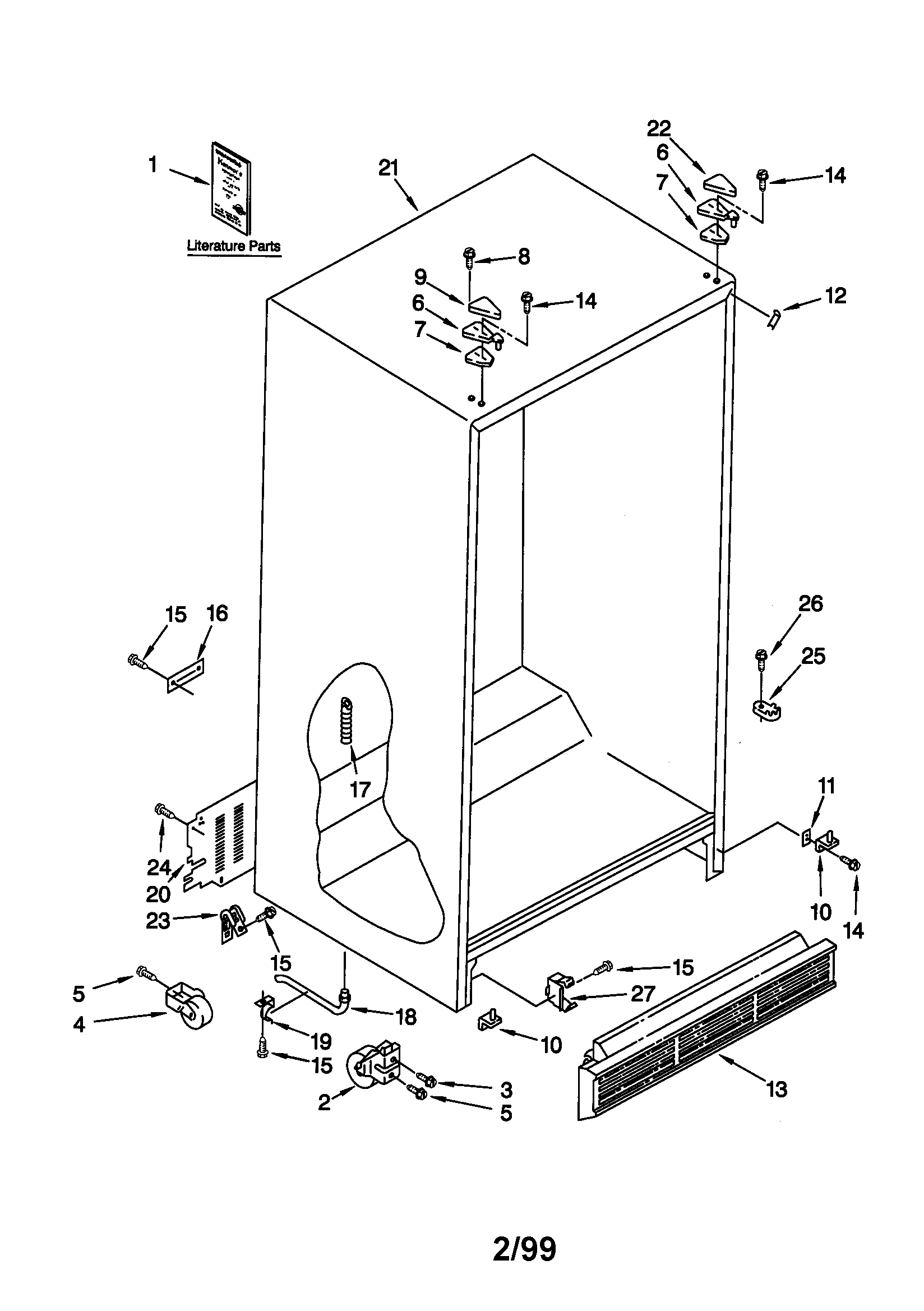 Kenmore 10658567891 cabinet diagram