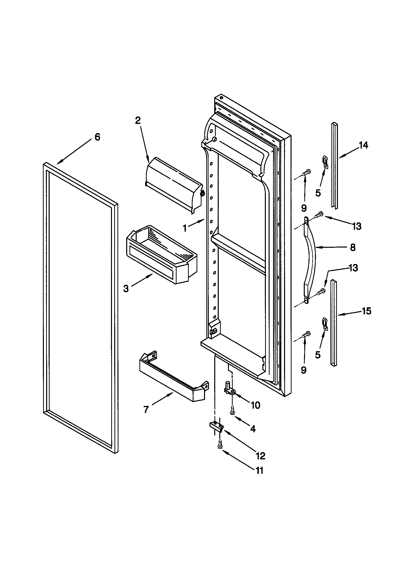 Kenmore 10658567891 refrigerator door diagram