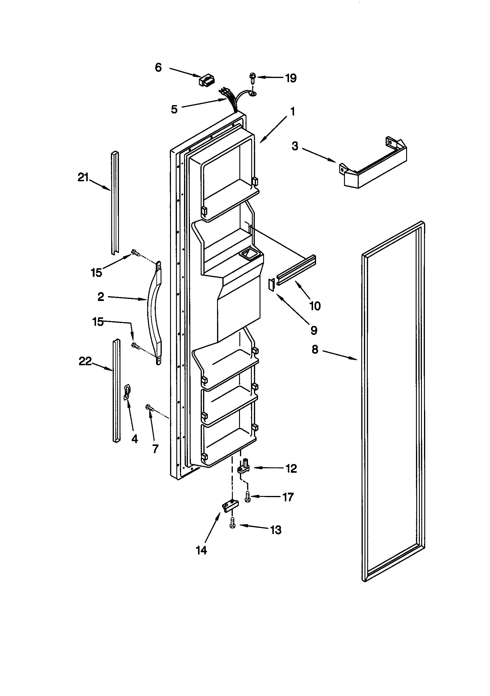 Kenmore 10658567891 freezer door diagram