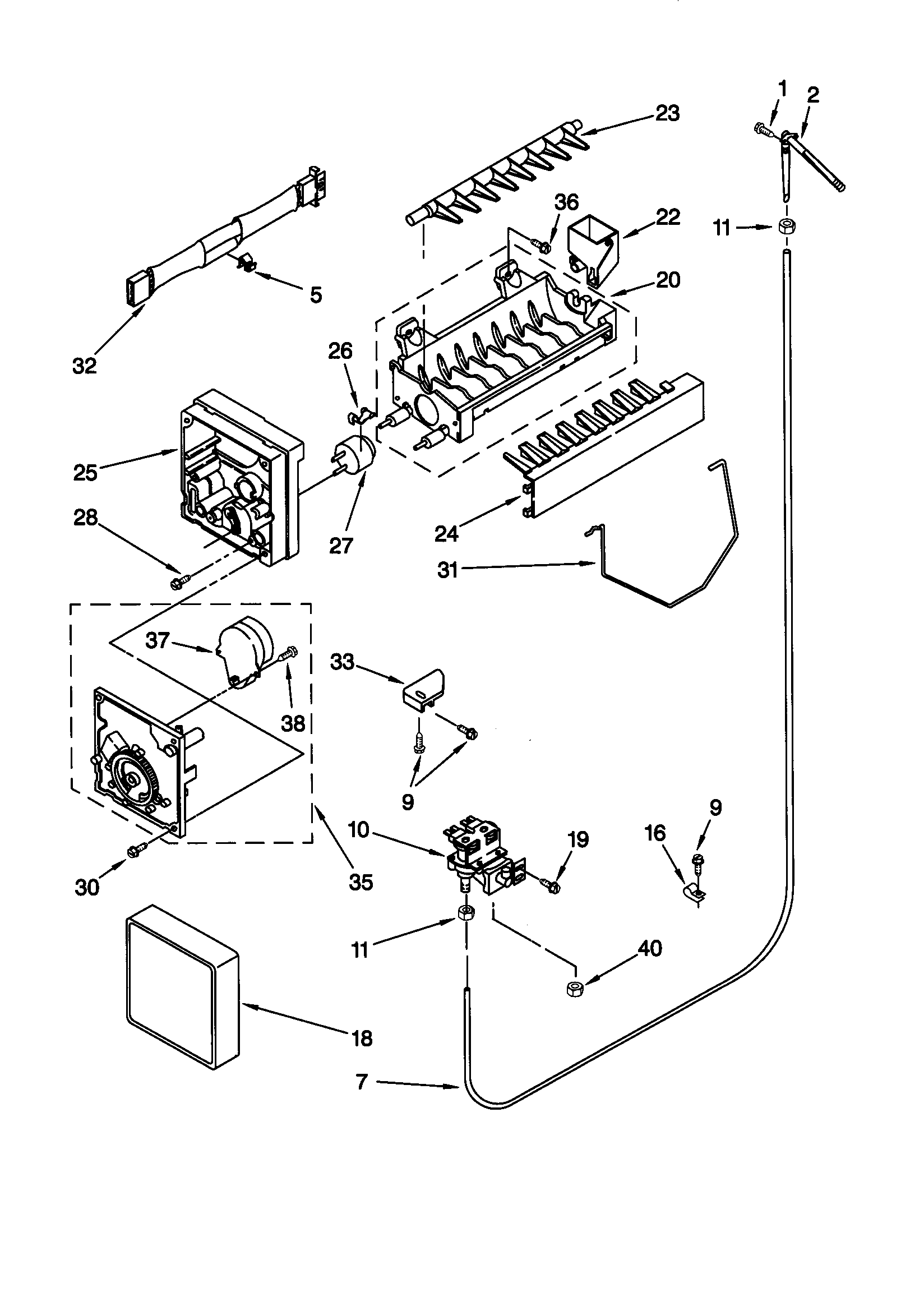 Kenmore 10658567891 icemaker diagram