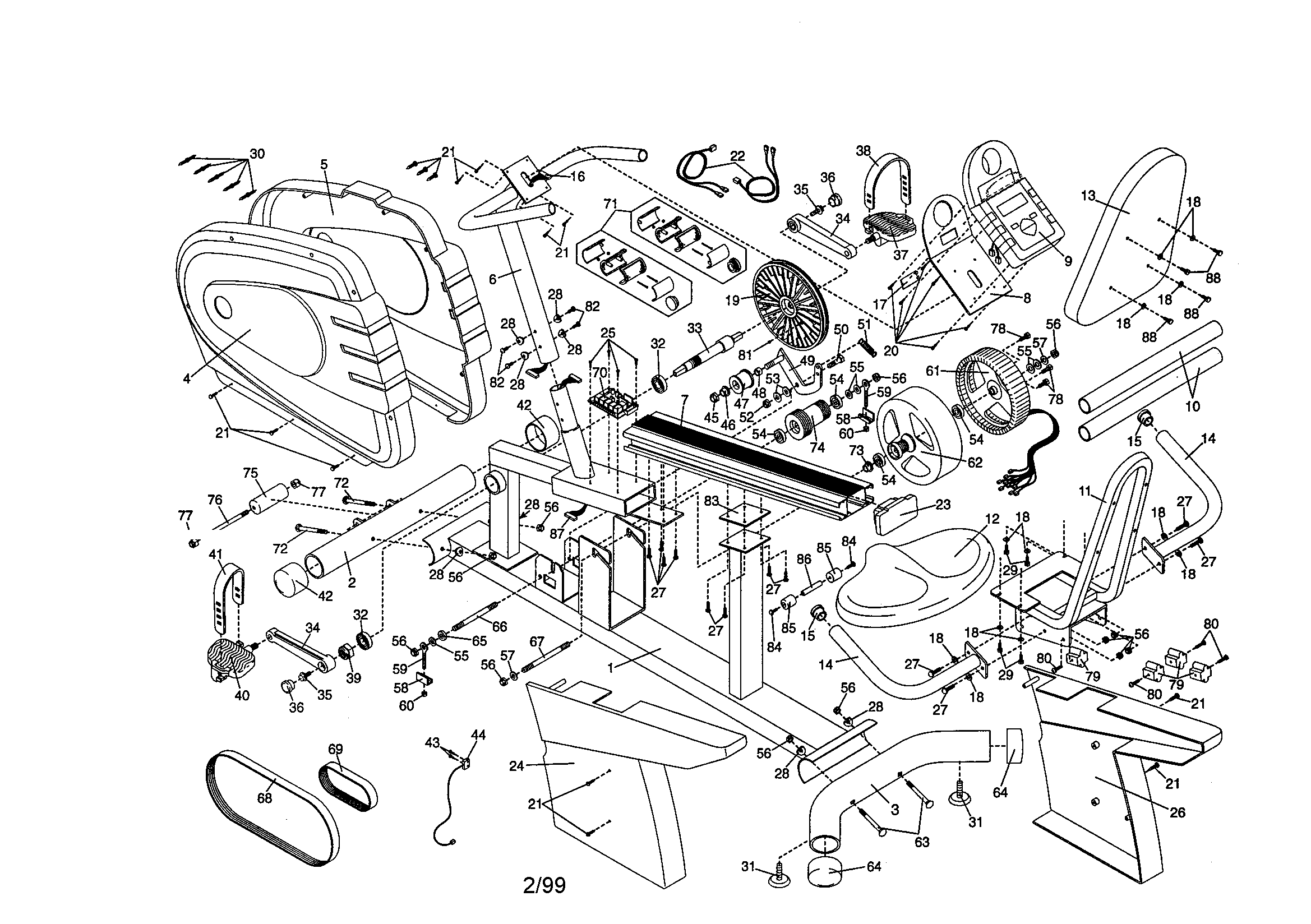 Reebok RBEX33180 unit parts diagram