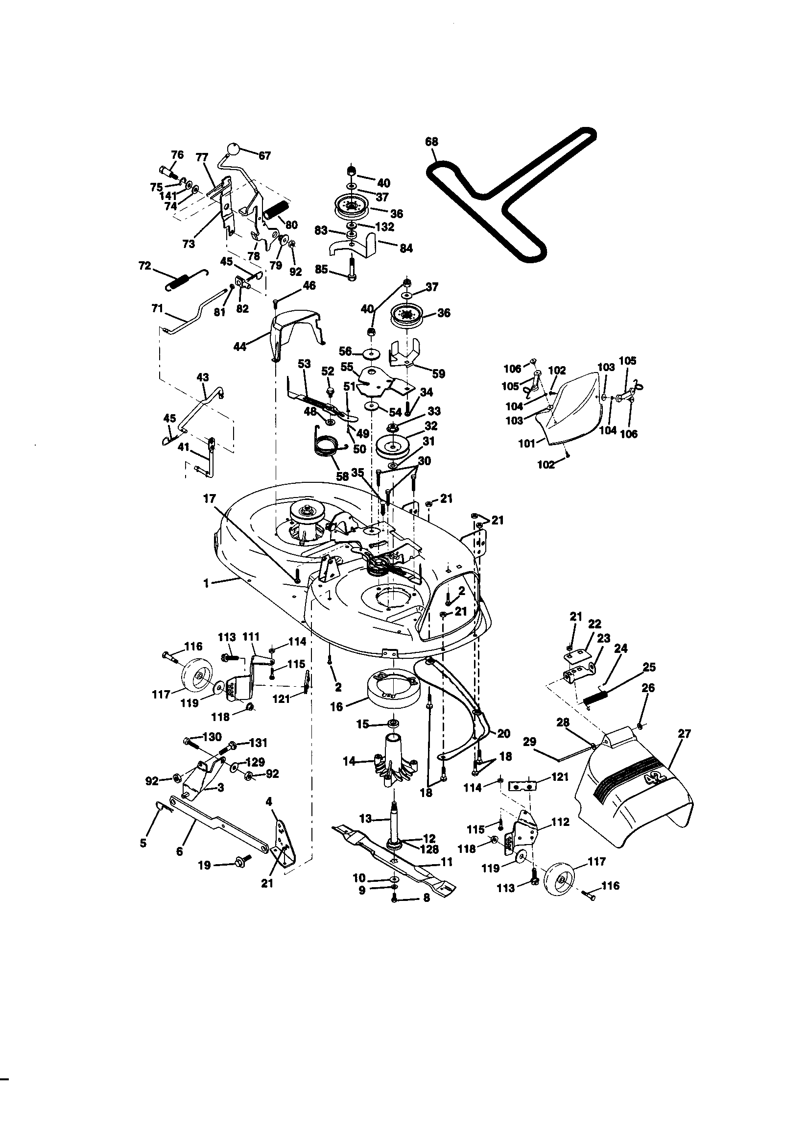 Craftsman 917270812 mower deck diagram