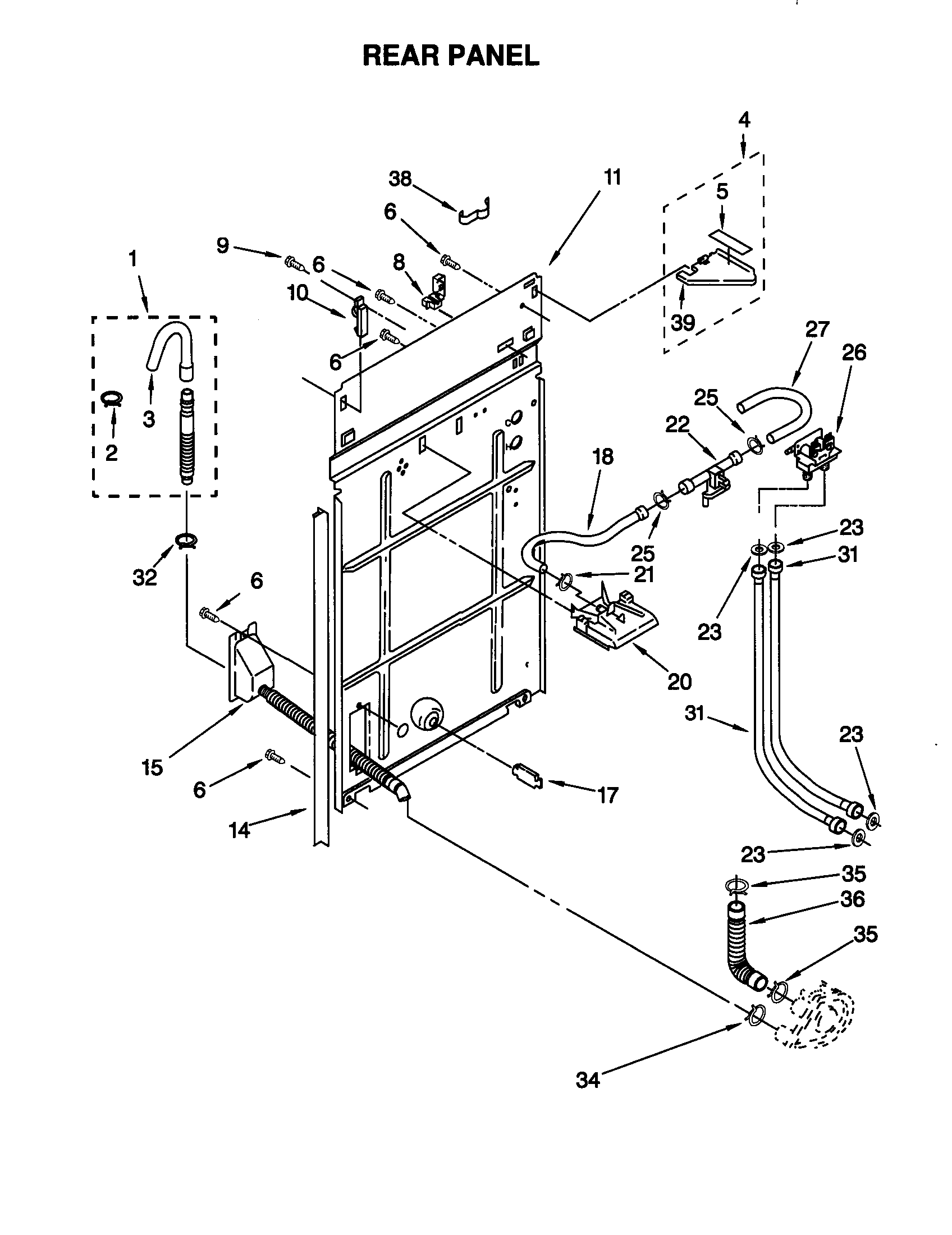 Kenmore 11028872891 rear panel diagram