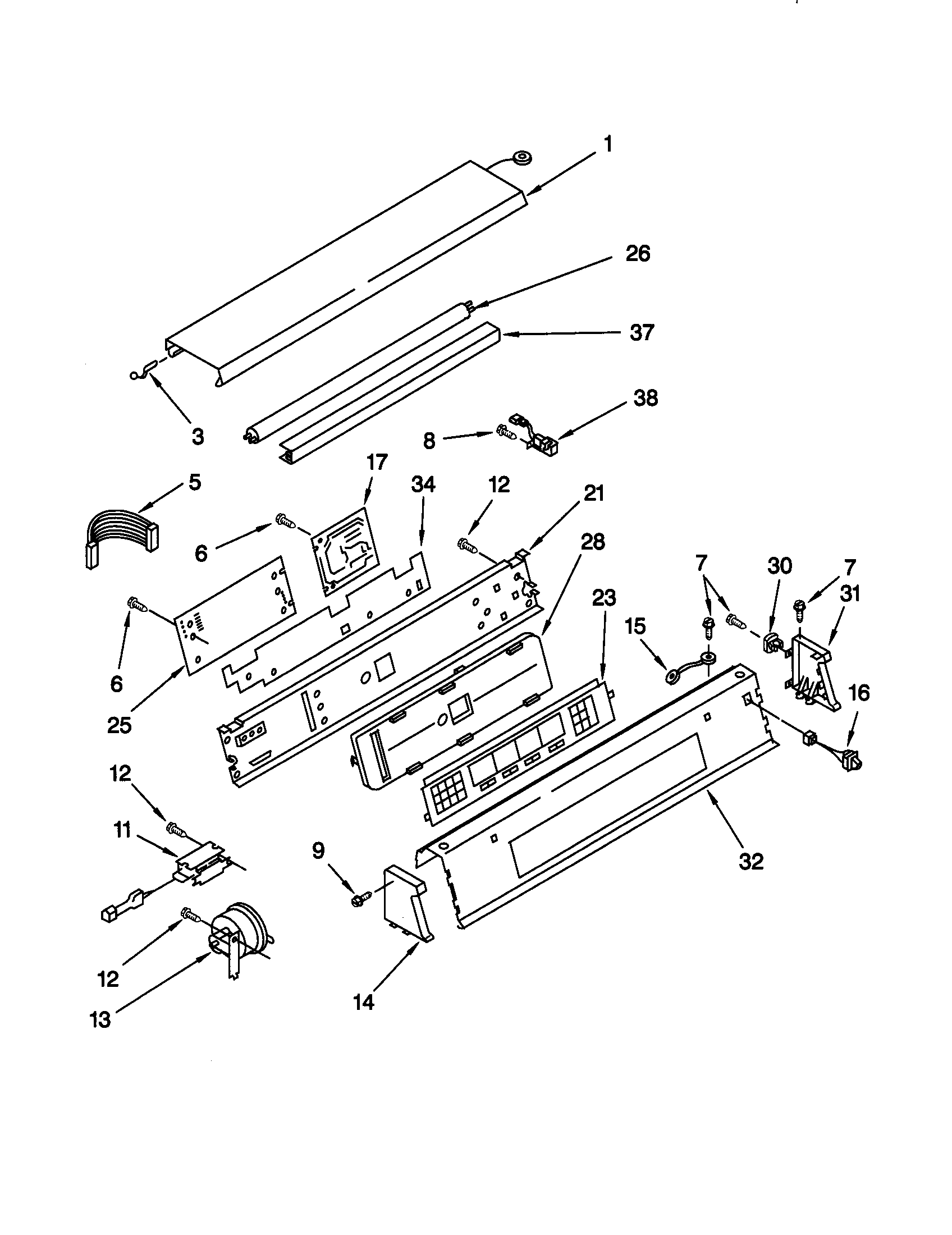 Kenmore 11026952691 control panel diagram