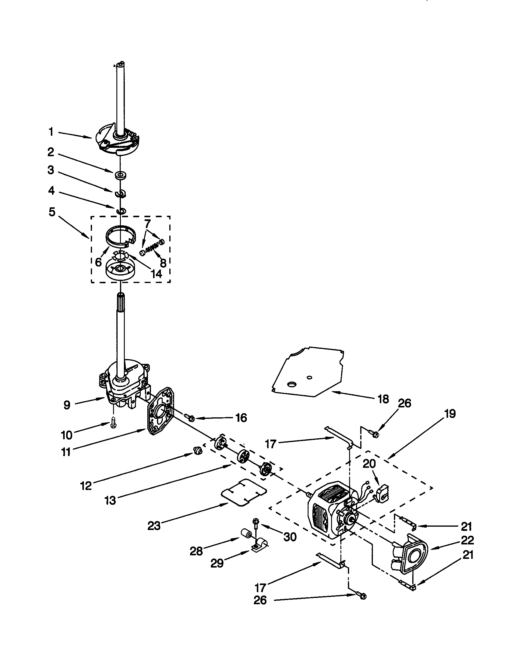 Kenmore 11026952691 brake/clutch/gearcase/motor/pump diagram