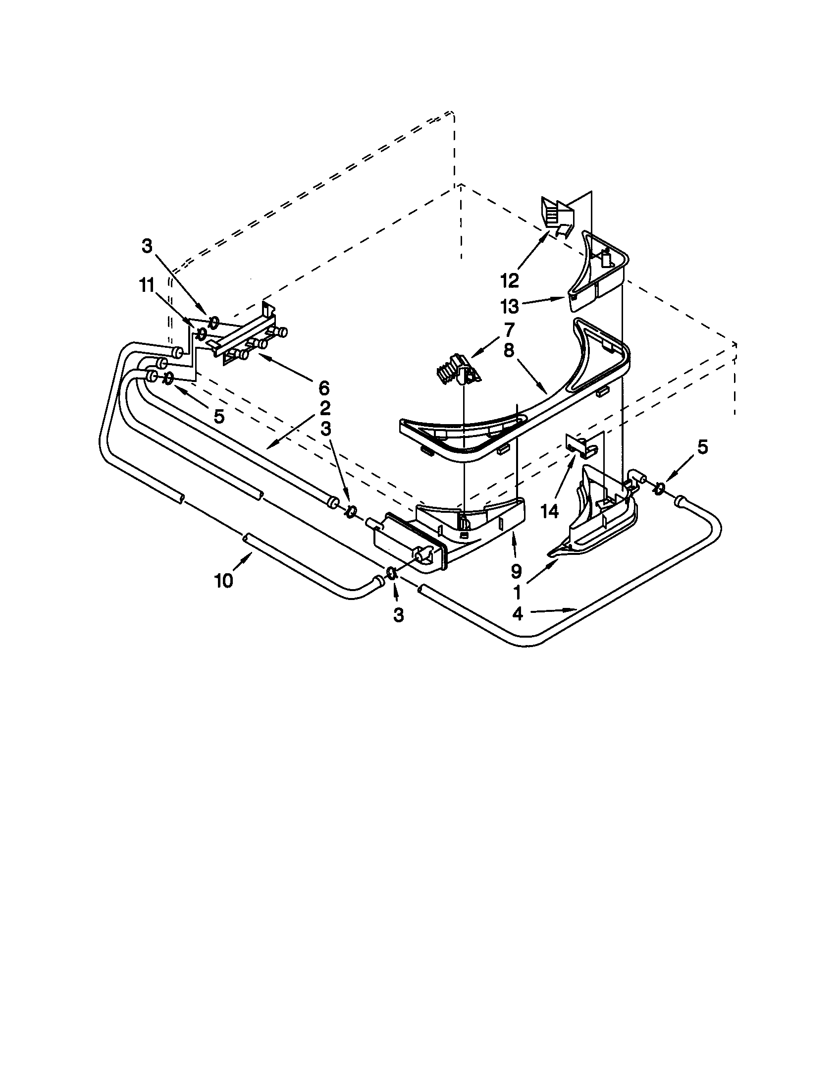 Kenmore 11026952691 bleach/detergent/rinse dispenser diagram