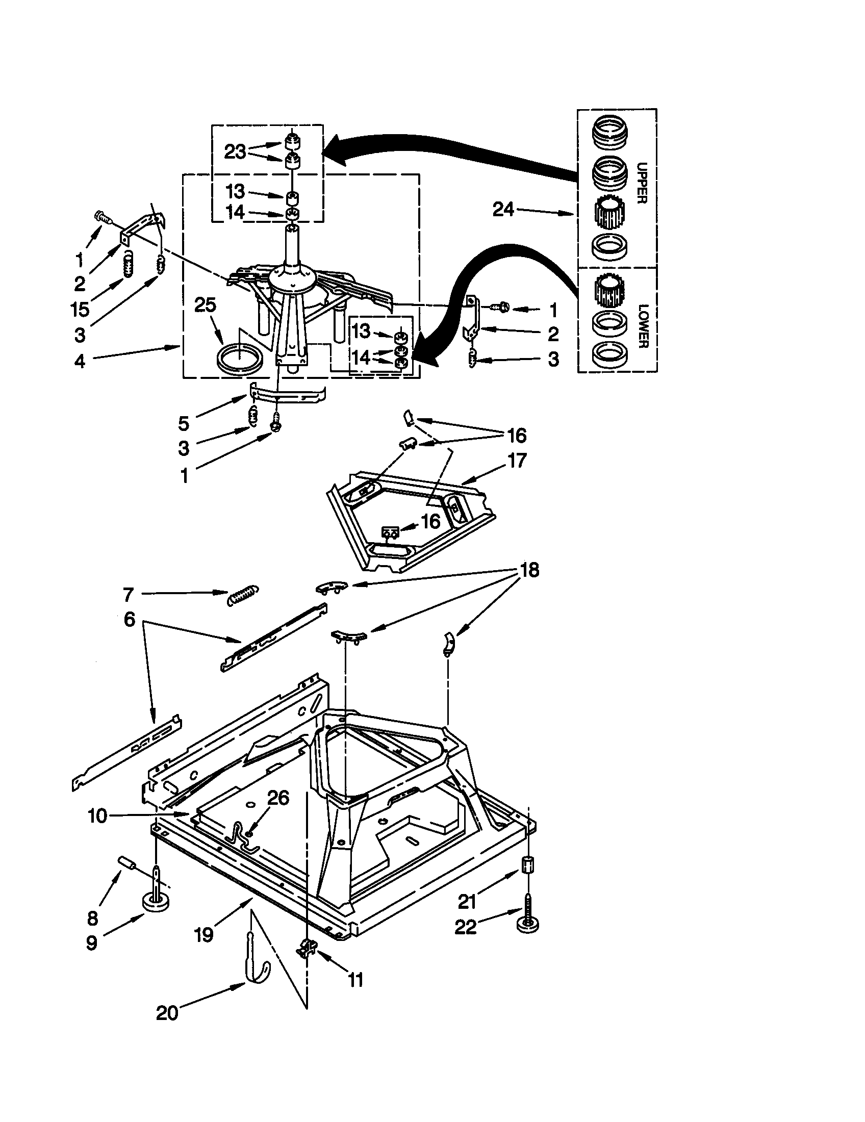 Kenmore 11026952691 machine base diagram