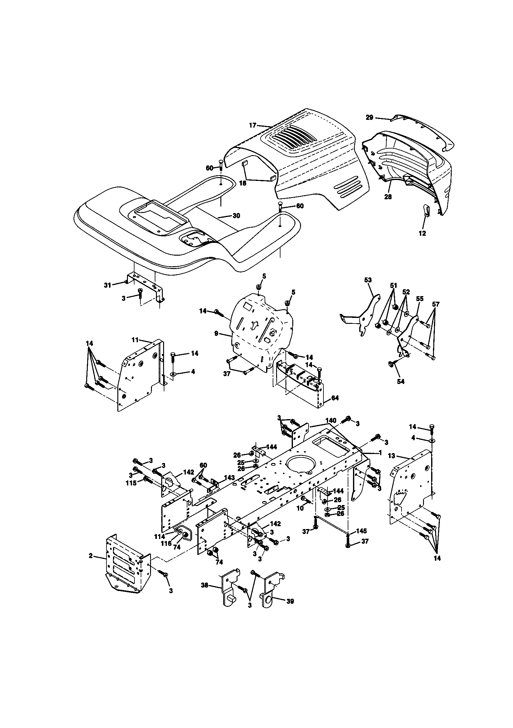 Craftsman 917270712 chassis and enclosures diagram