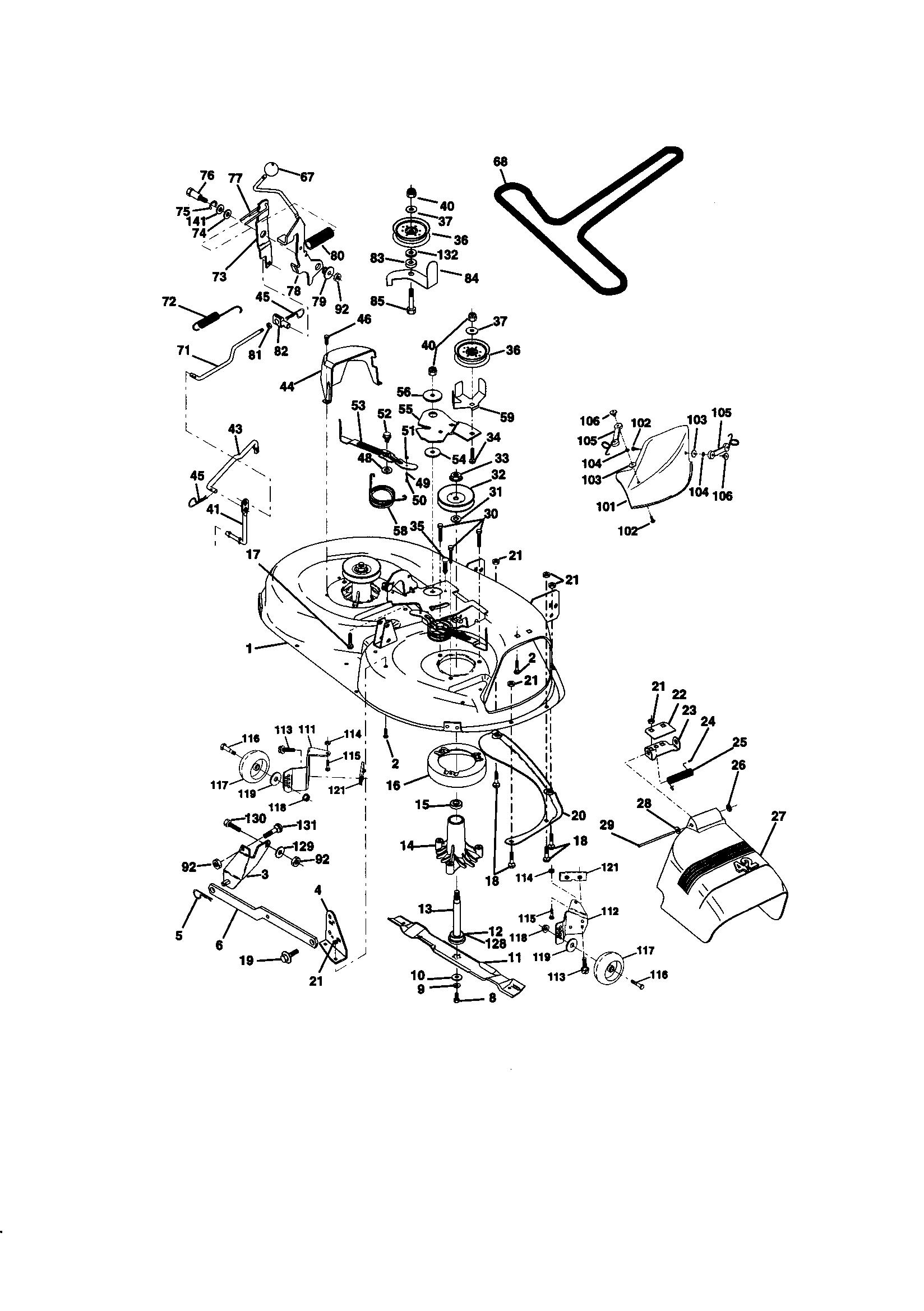 Craftsman 917270712 mower deck diagram