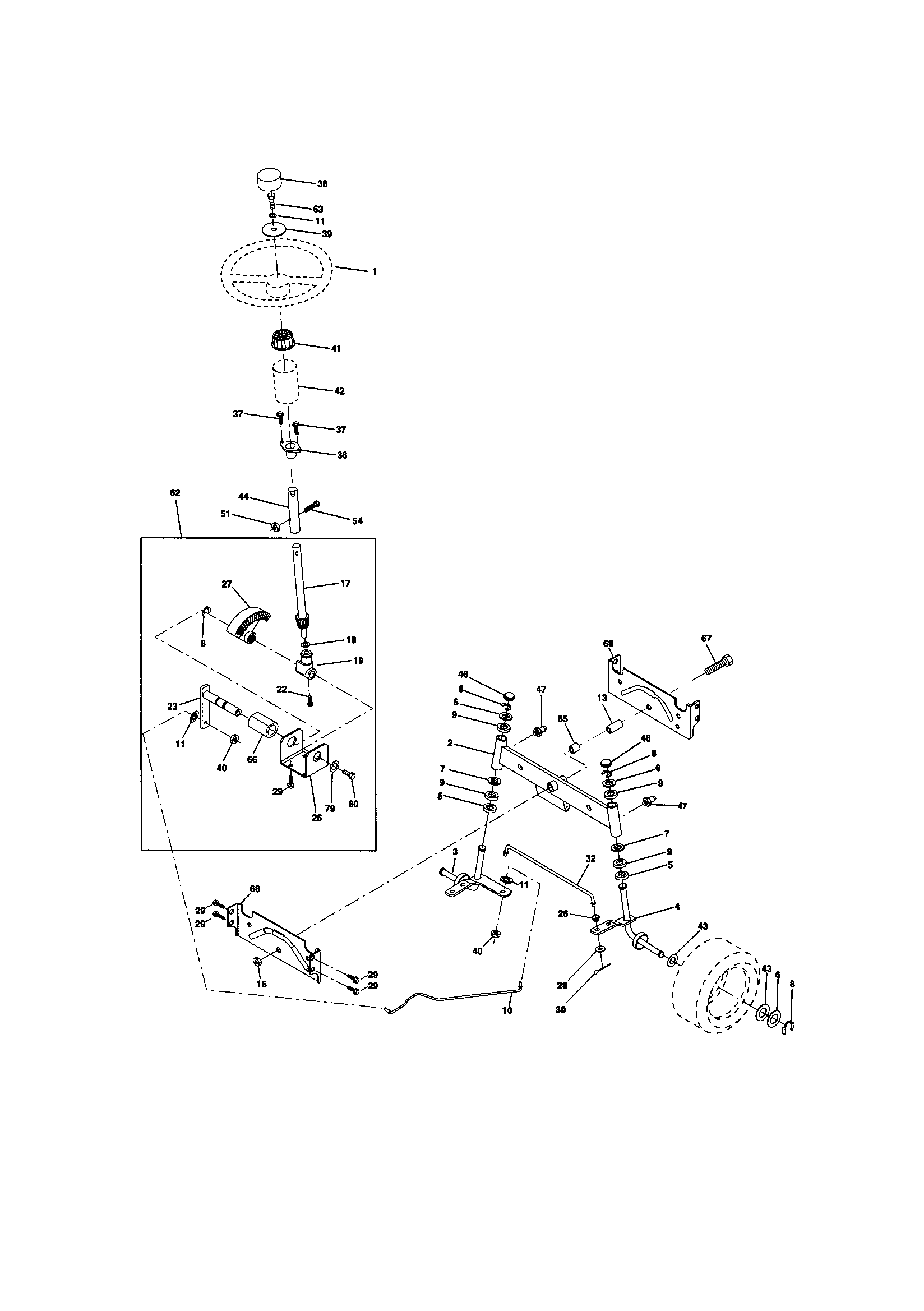 Craftsman 917270773 steering assembly diagram