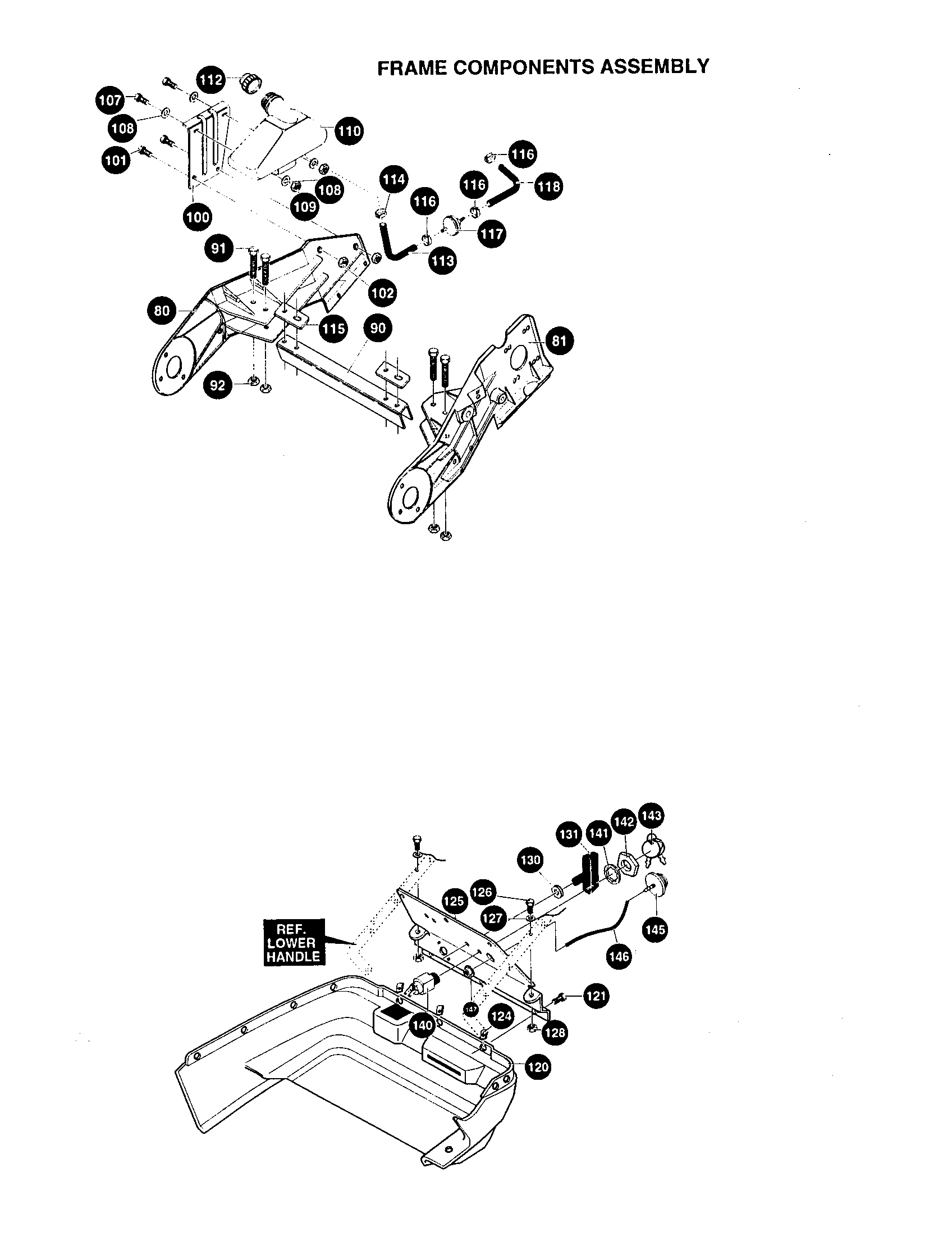 Craftsman 536886760 frame components assembly diagram