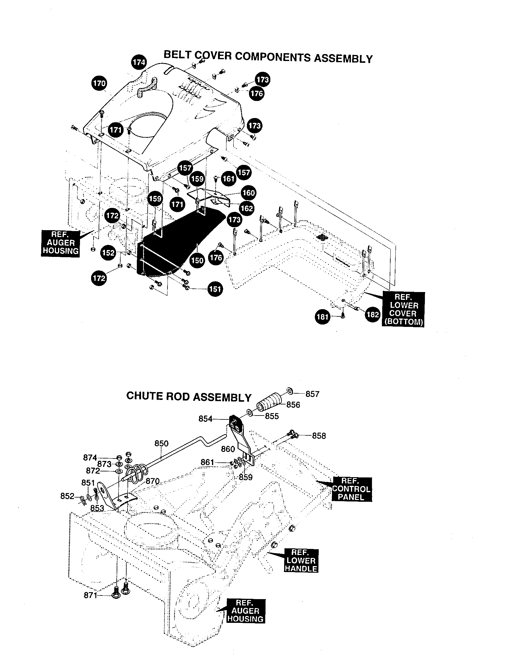 Craftsman 536886760 belt cover components assembly diagram