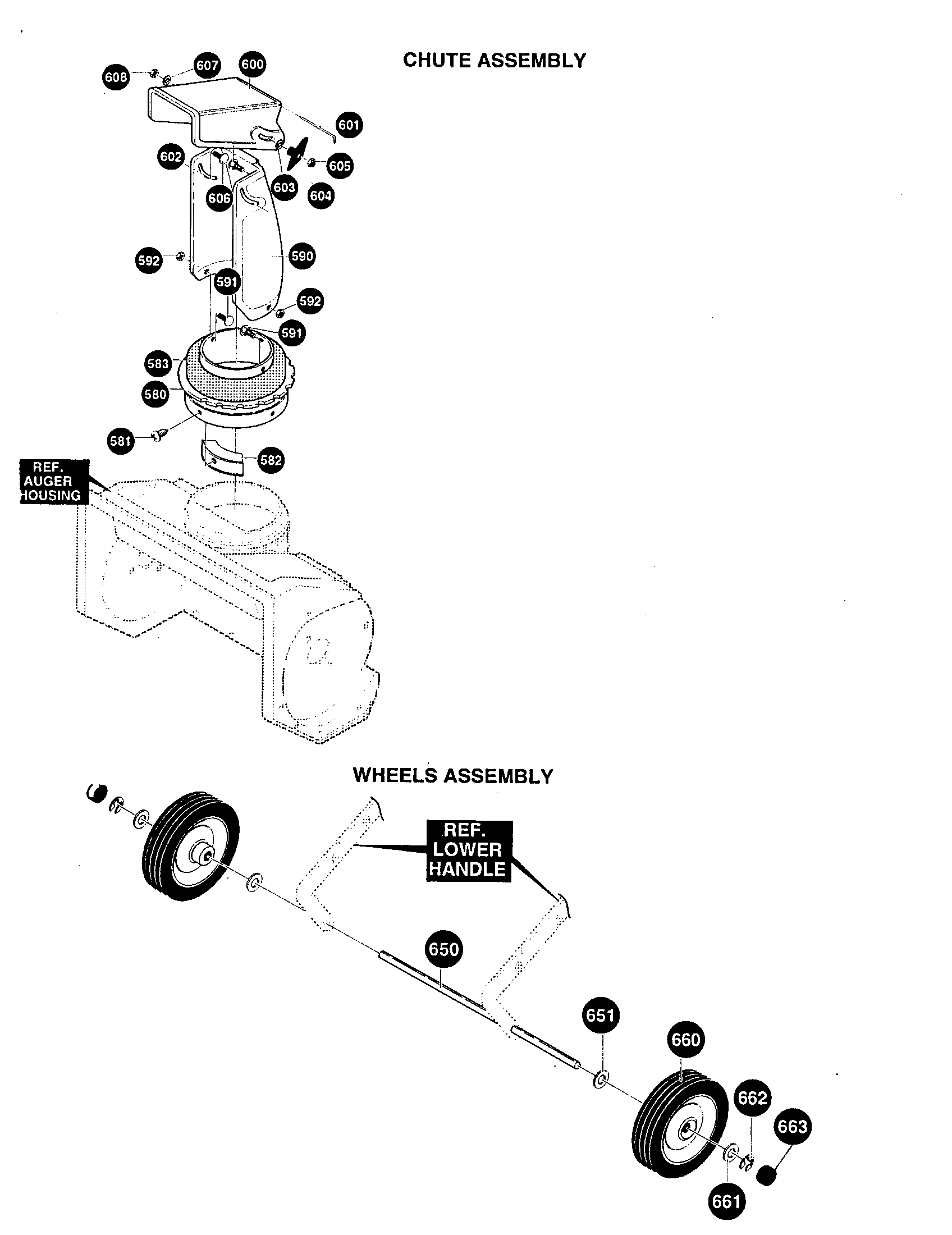 Craftsman 536886760 chute assembly diagram