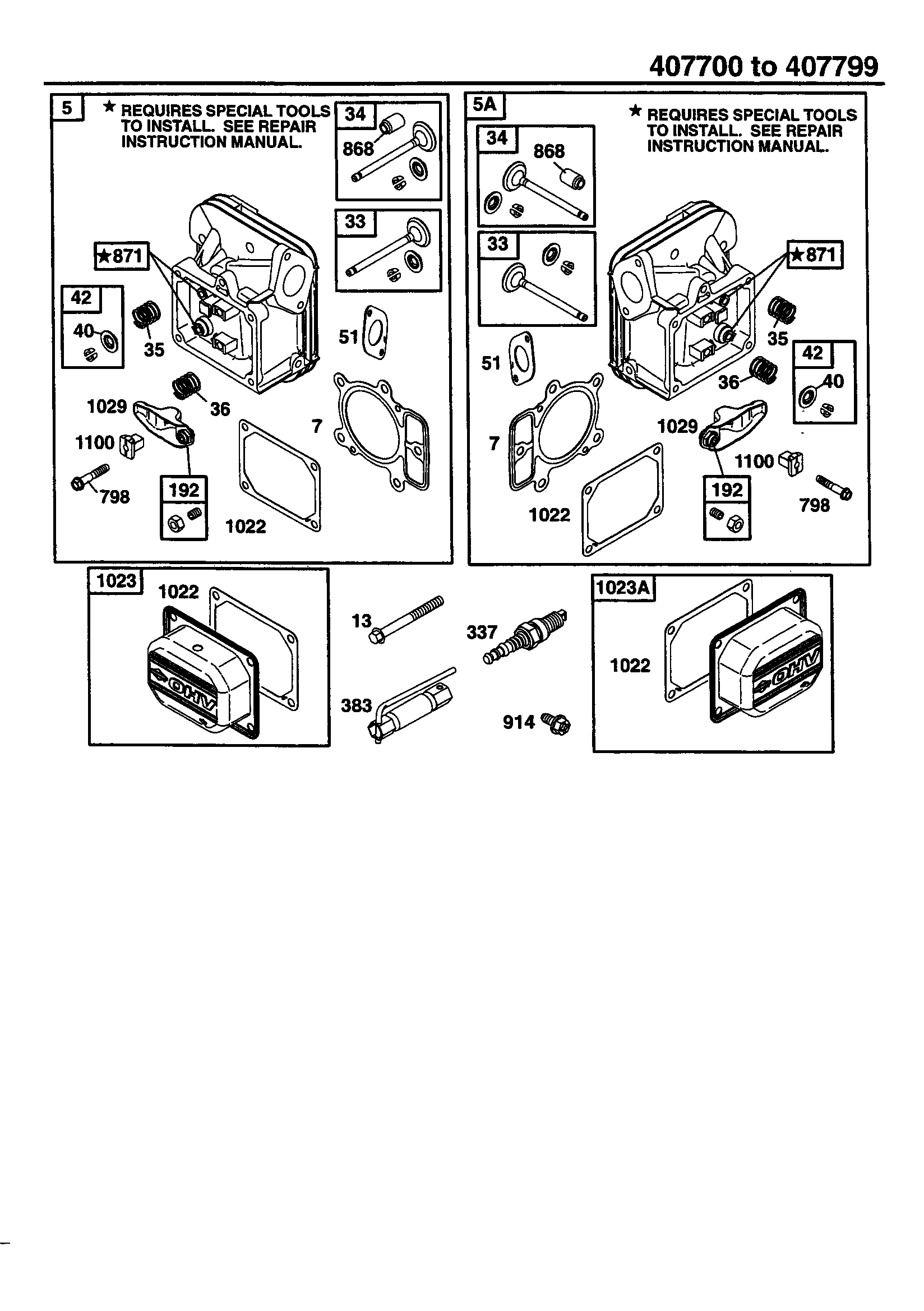 Briggs & Stratton 407777-0128 cylinder head diagram