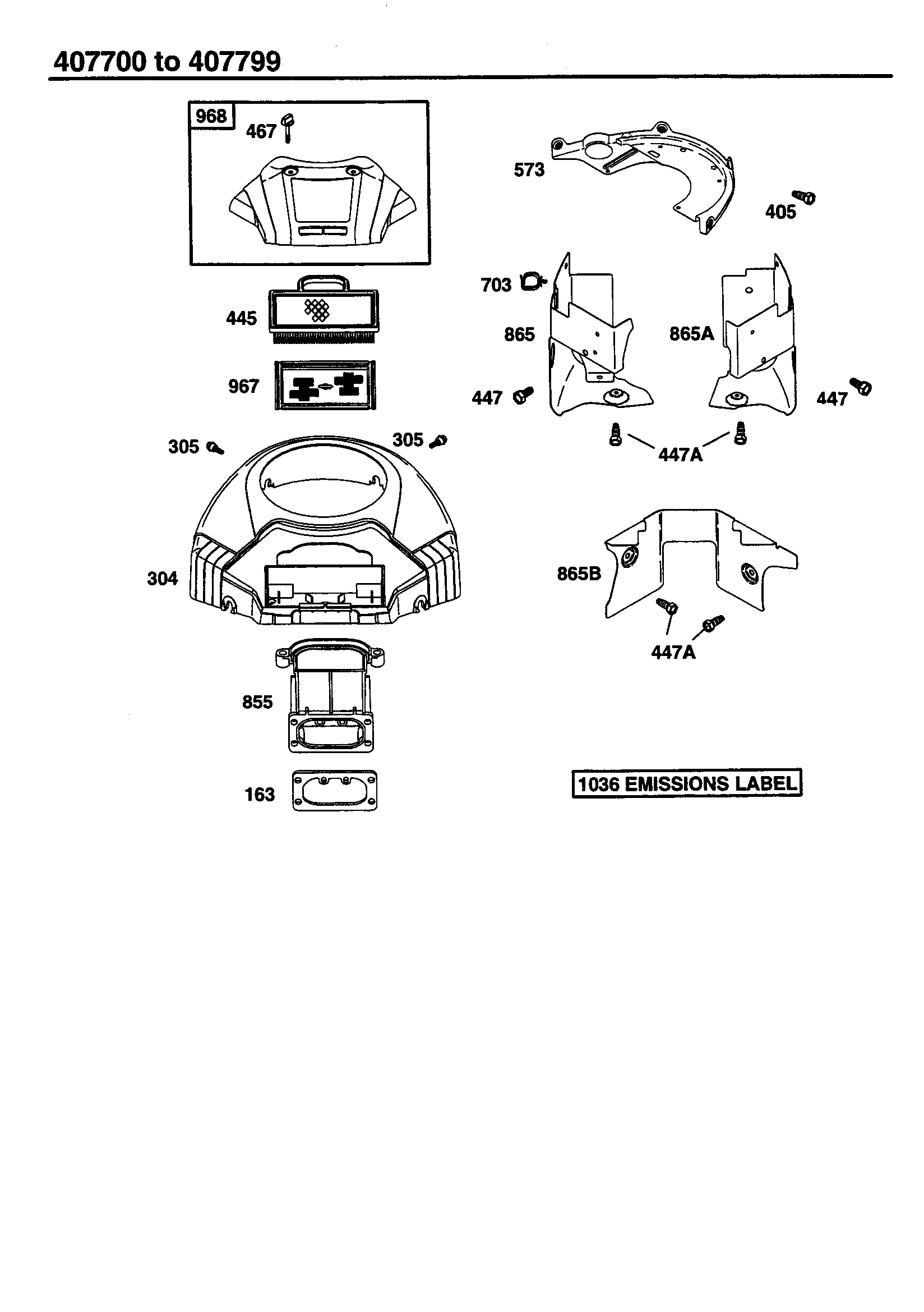 Briggs & Stratton 407777-0128 blower housing diagram