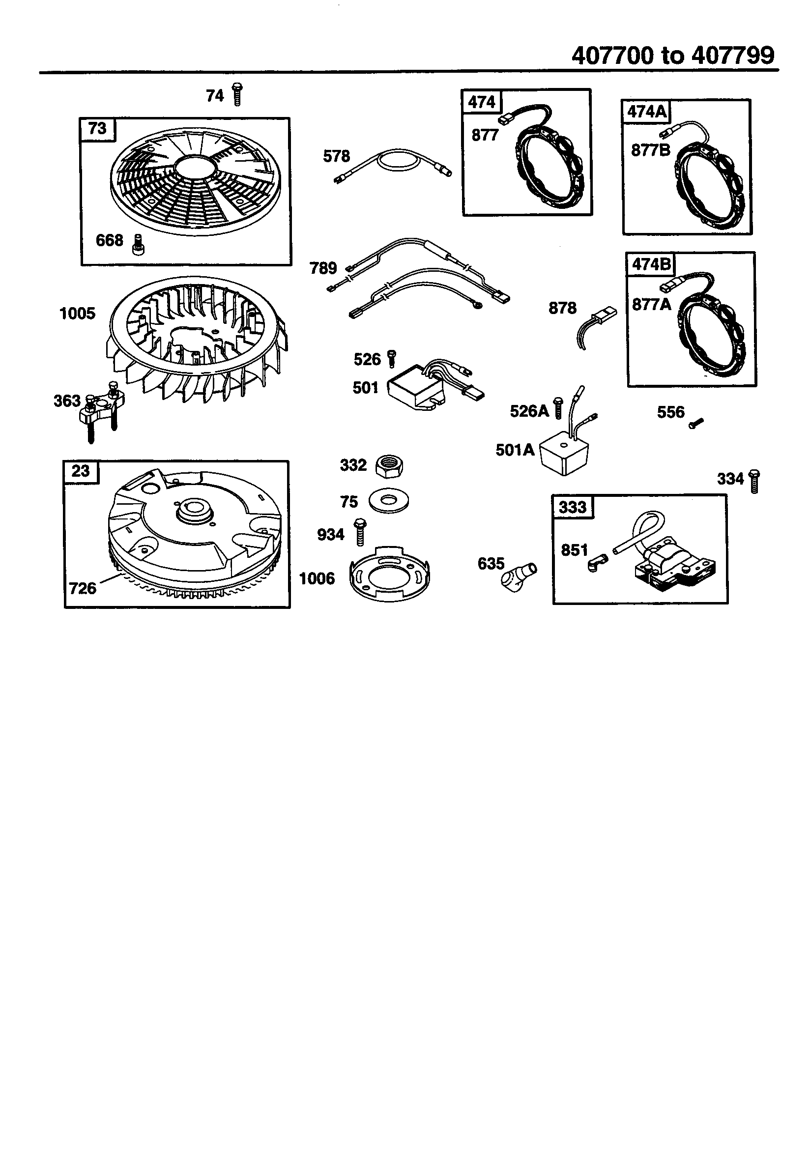 Briggs & Stratton 407777-0128 armature and flywheel diagram