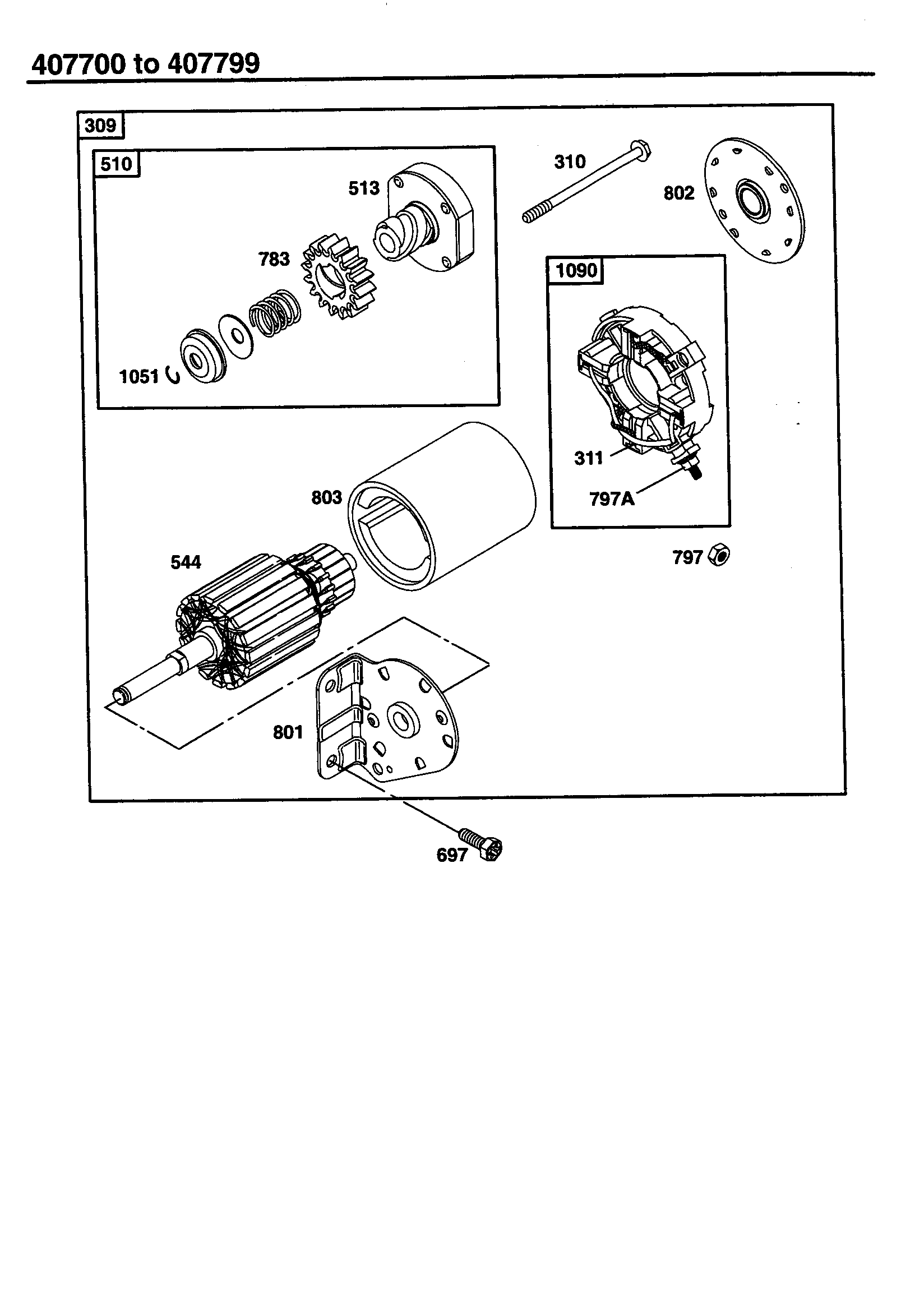 Briggs & Stratton 407777-0128 starter motor diagram