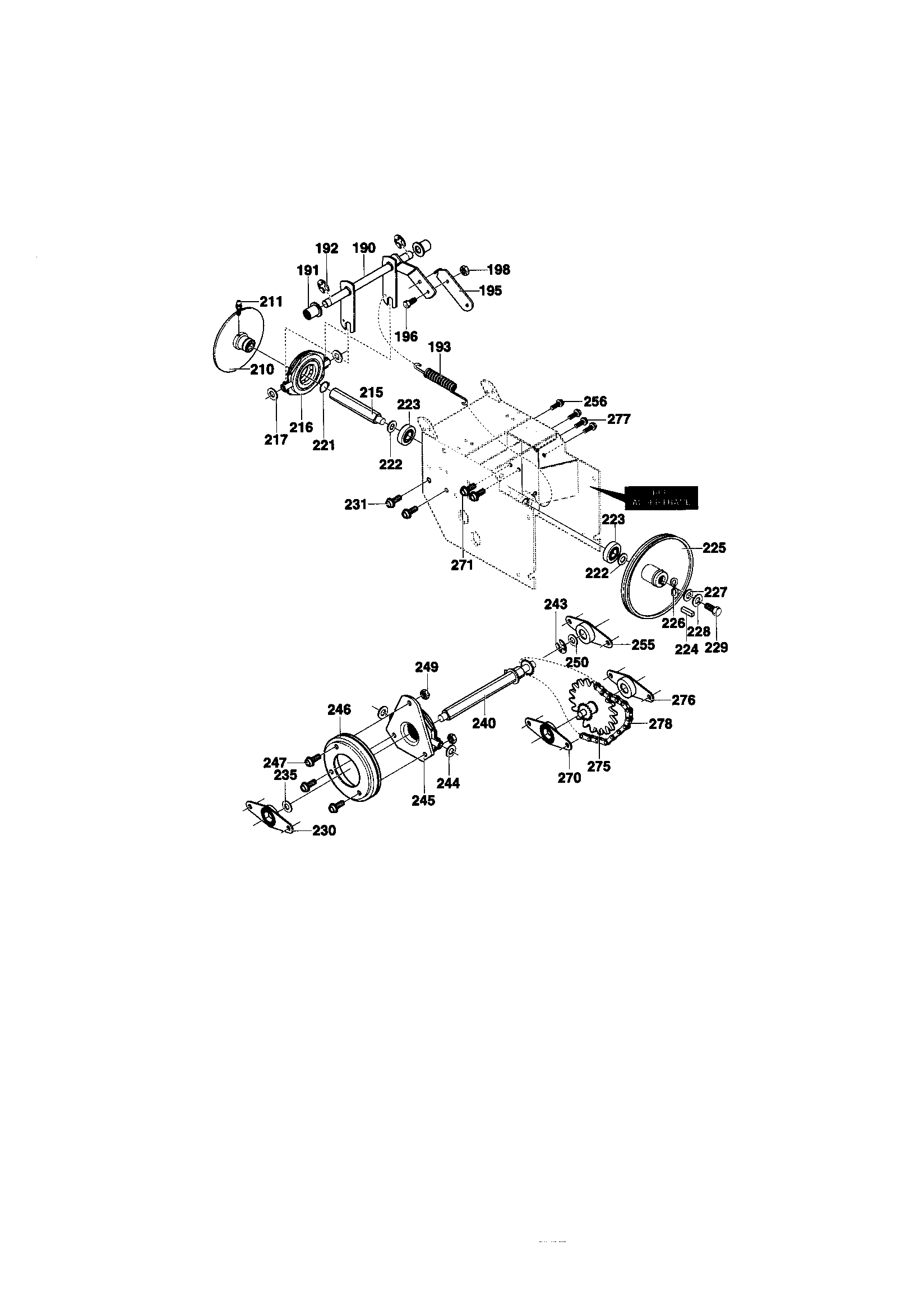 MTD 624804X81 drive components assembly diagram