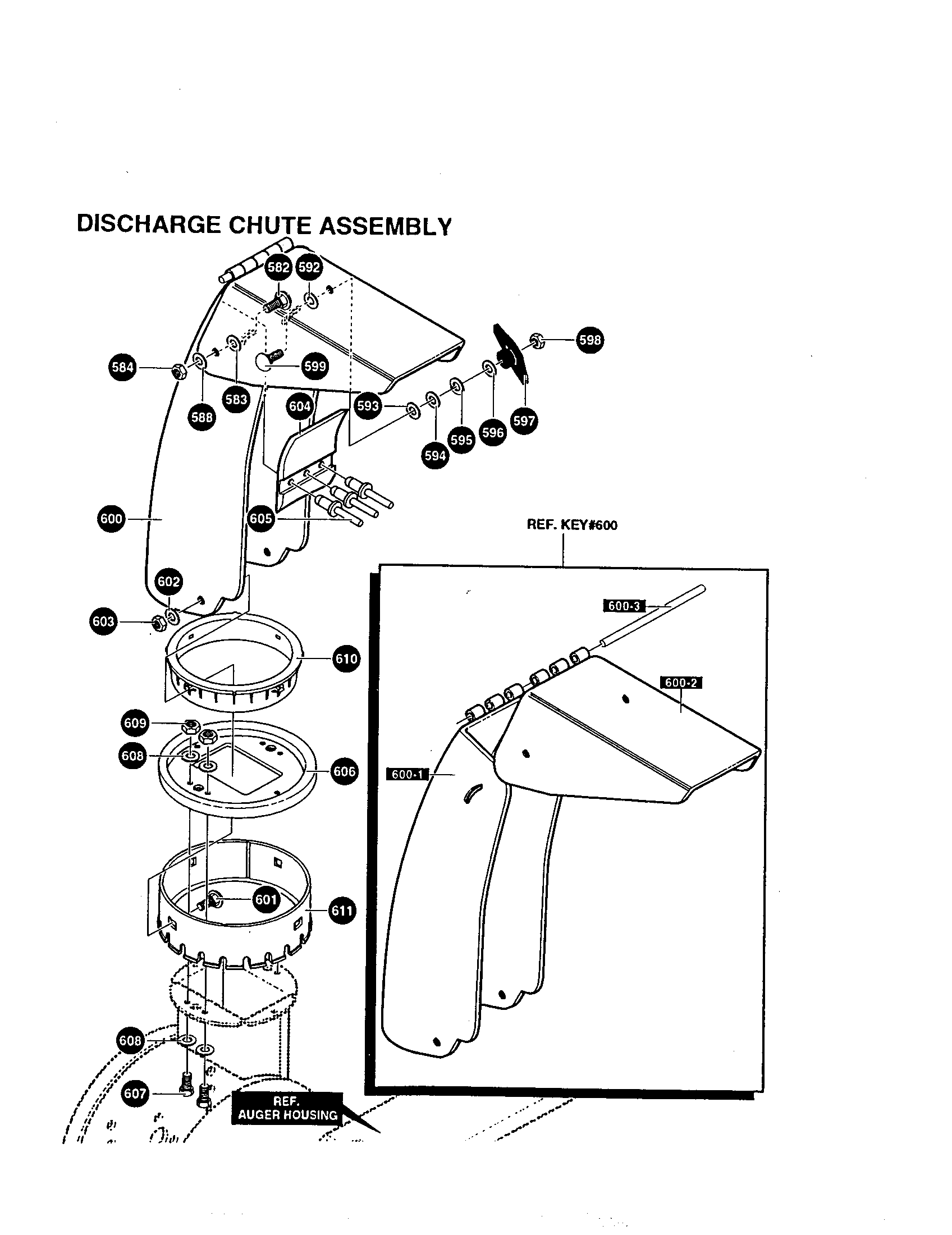 MTD 624804X81 discharge chute assembly diagram