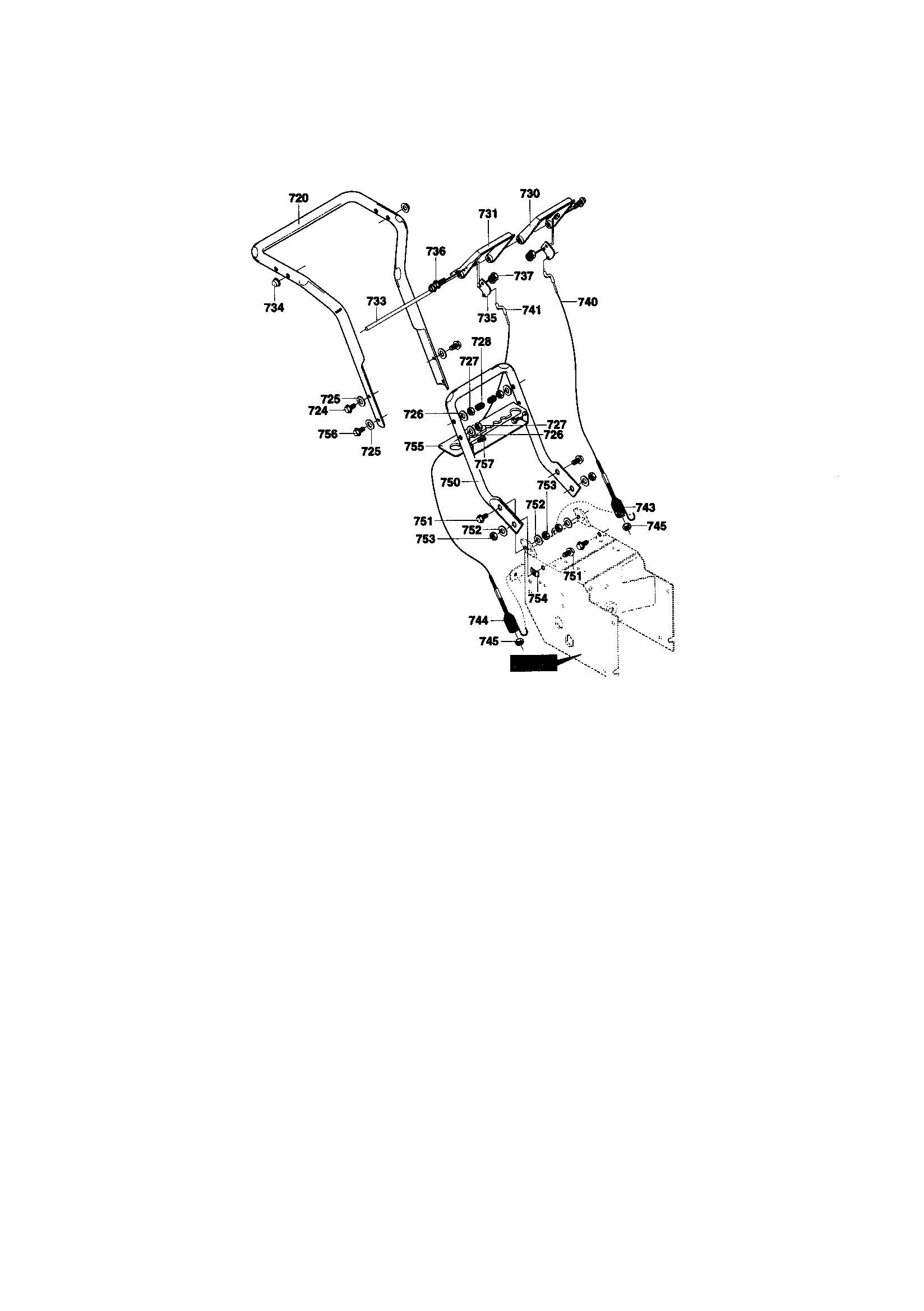 MTD 624804X81 handle assembly diagram