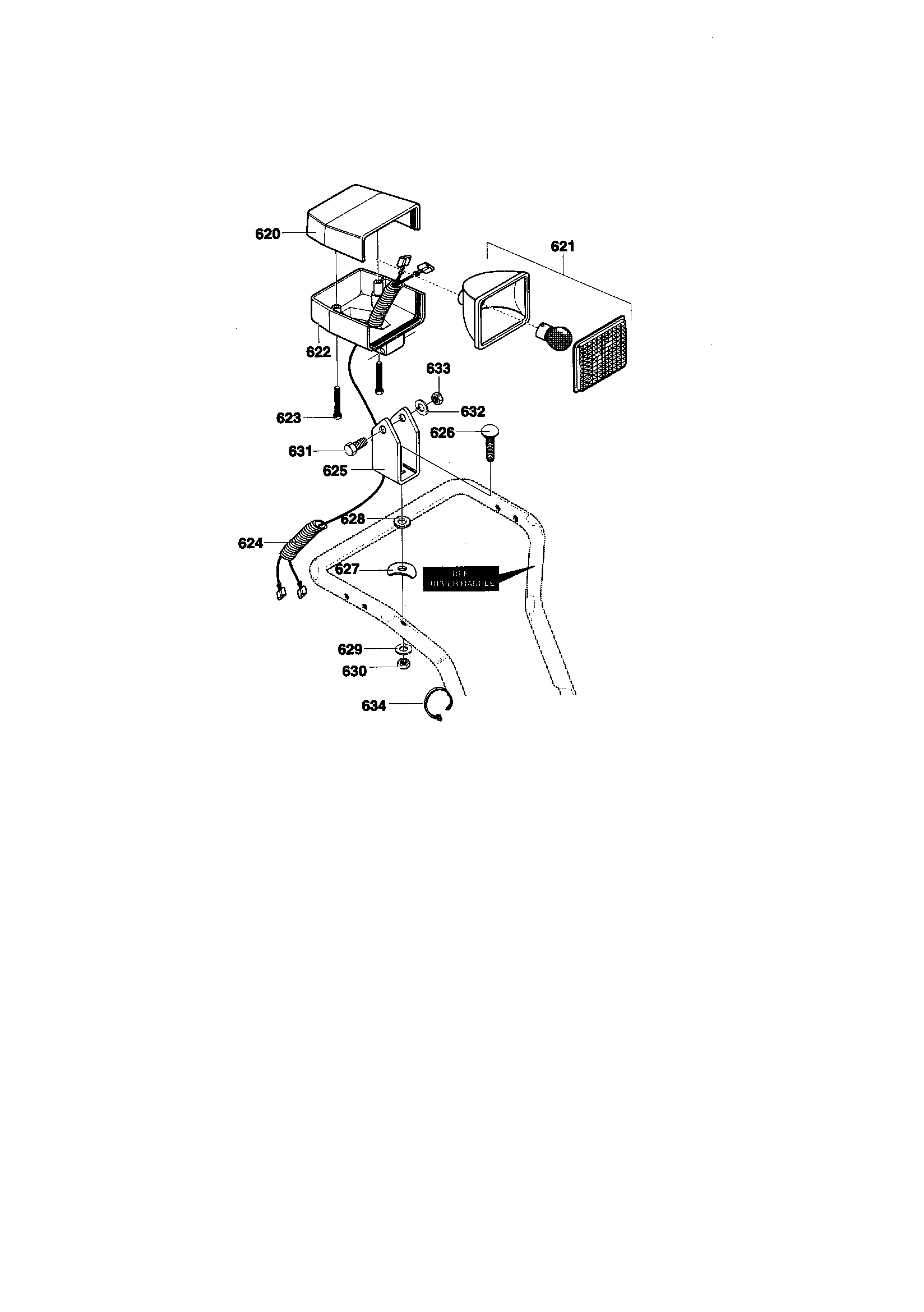 MTD 624804X81 headlight assembly diagram