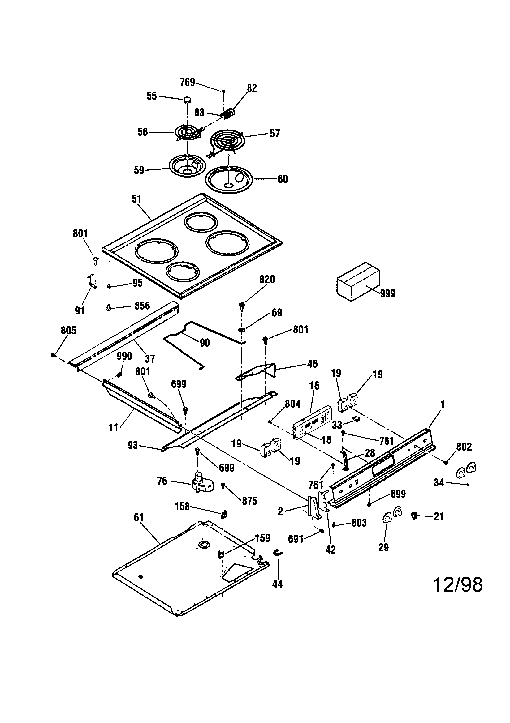 Kenmore 91146566892 main top diagram