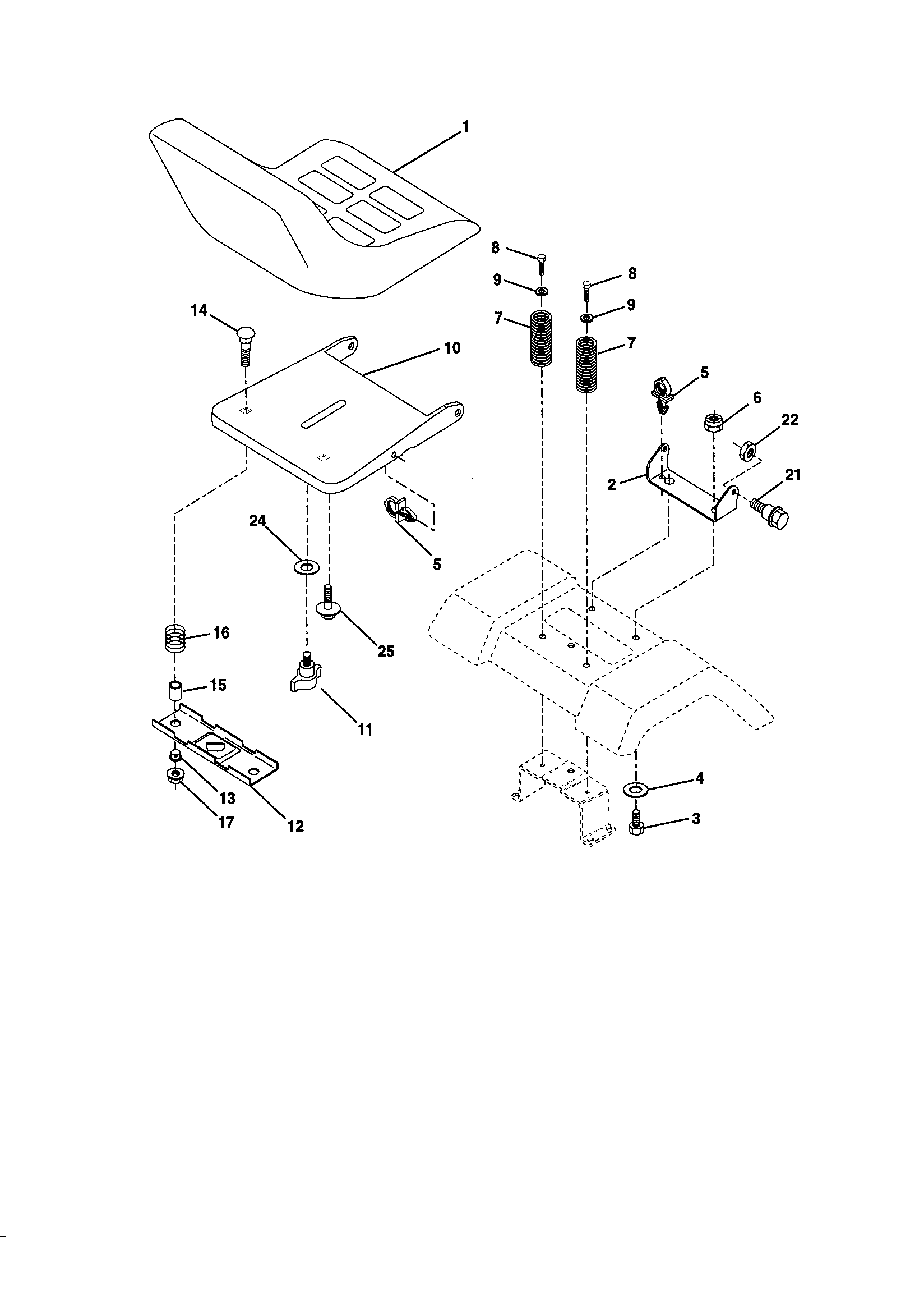 Craftsman 917270651 seat assembly diagram