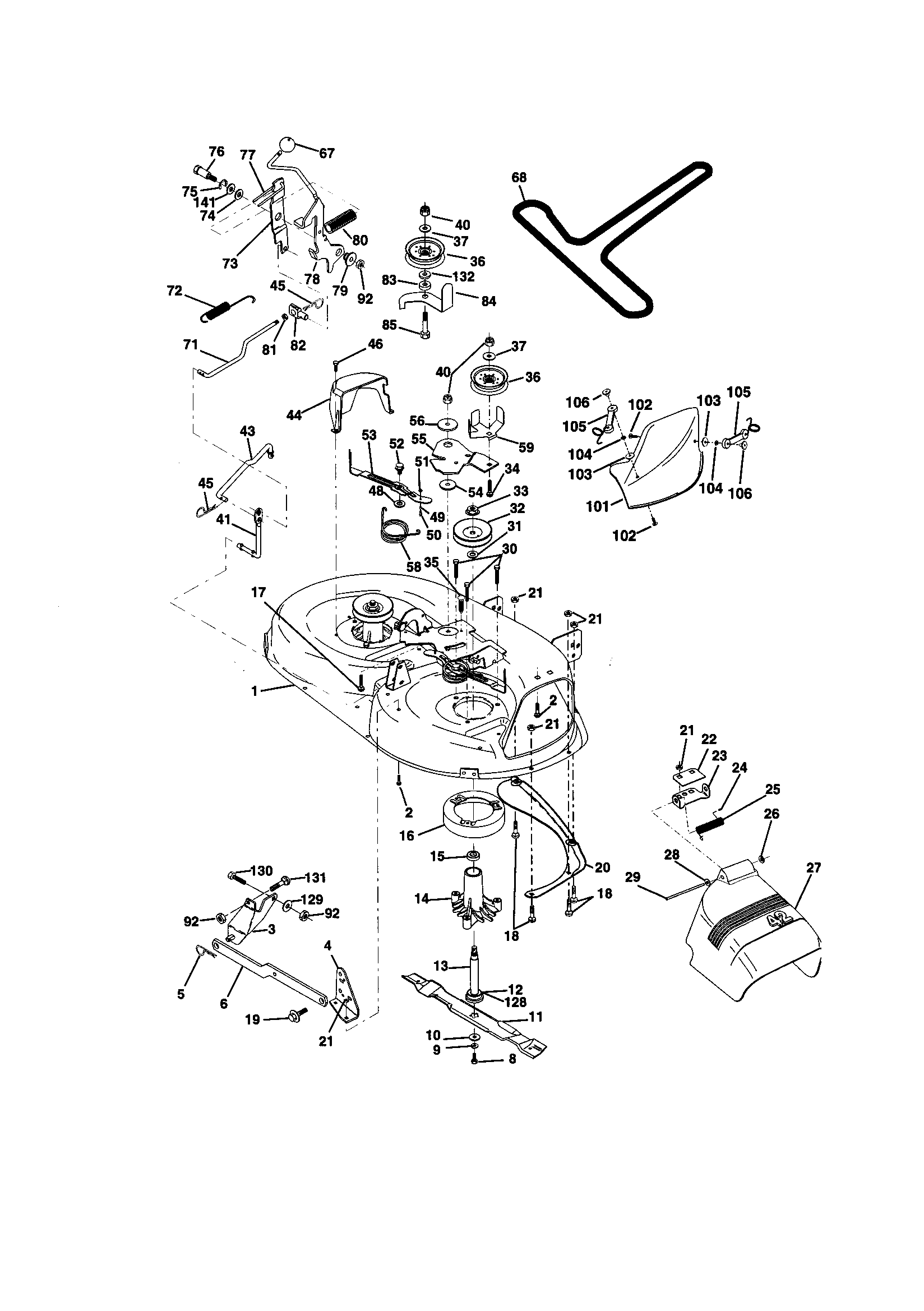 Craftsman 917270651 mower deck diagram