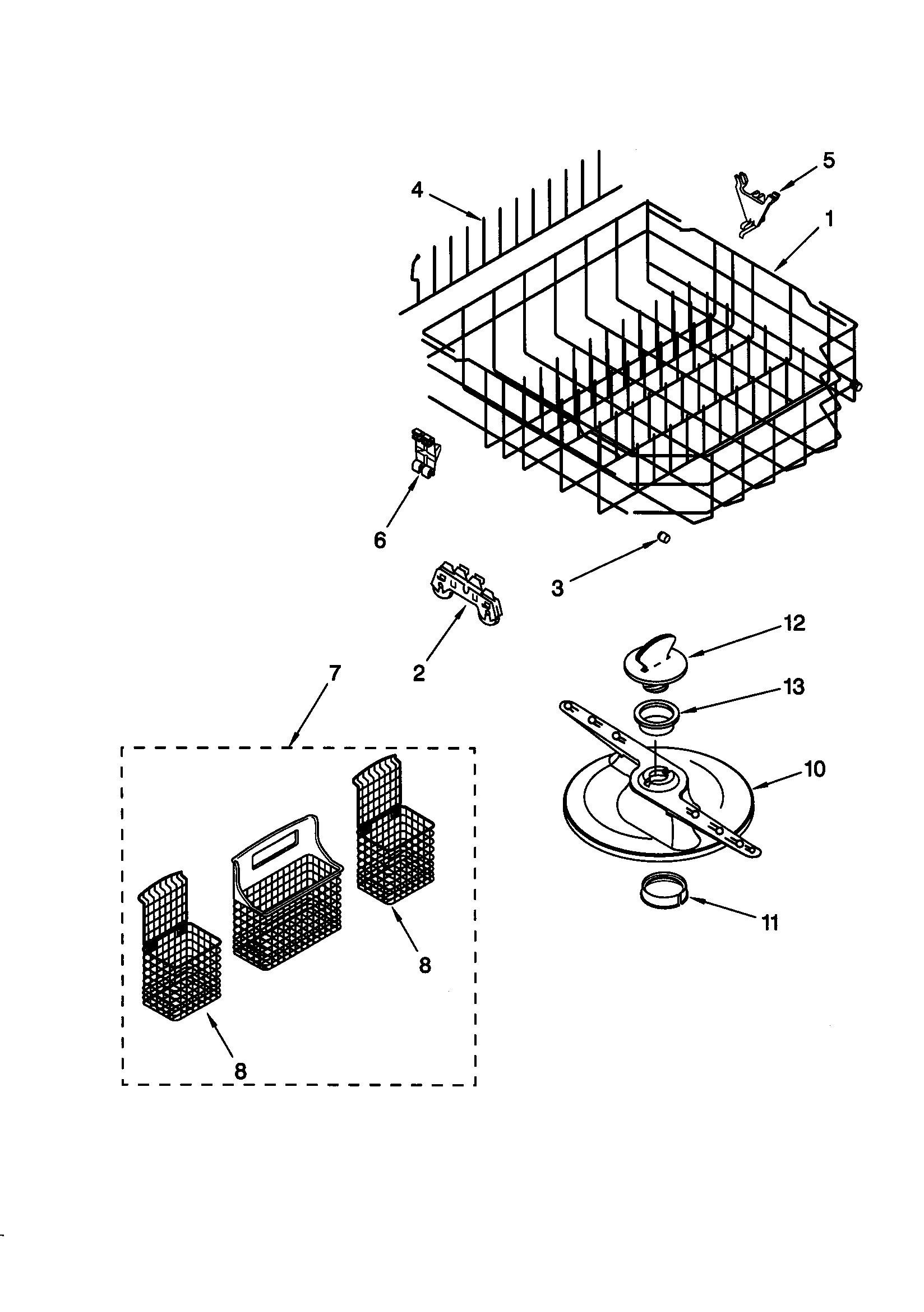 Kenmore 66516831793 lower dishrack diagram