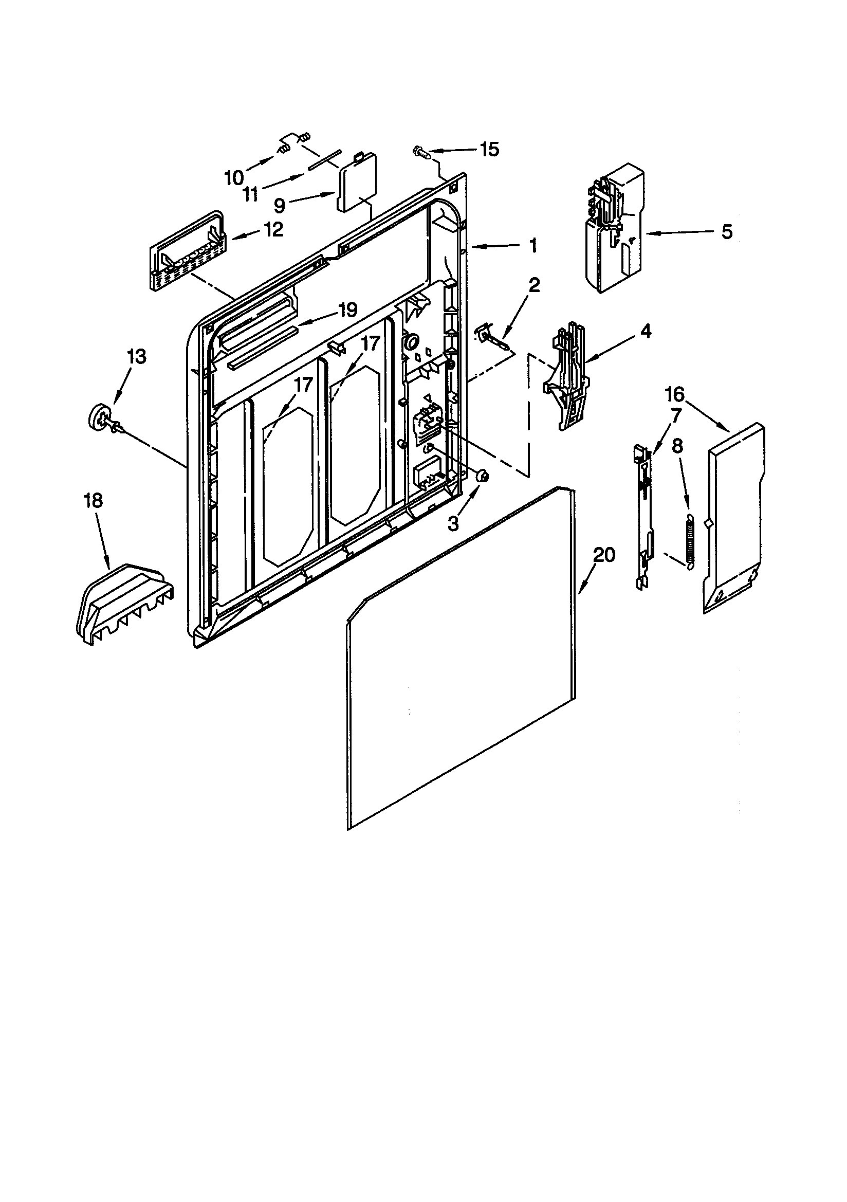 Kenmore 66516805891 inner door diagram