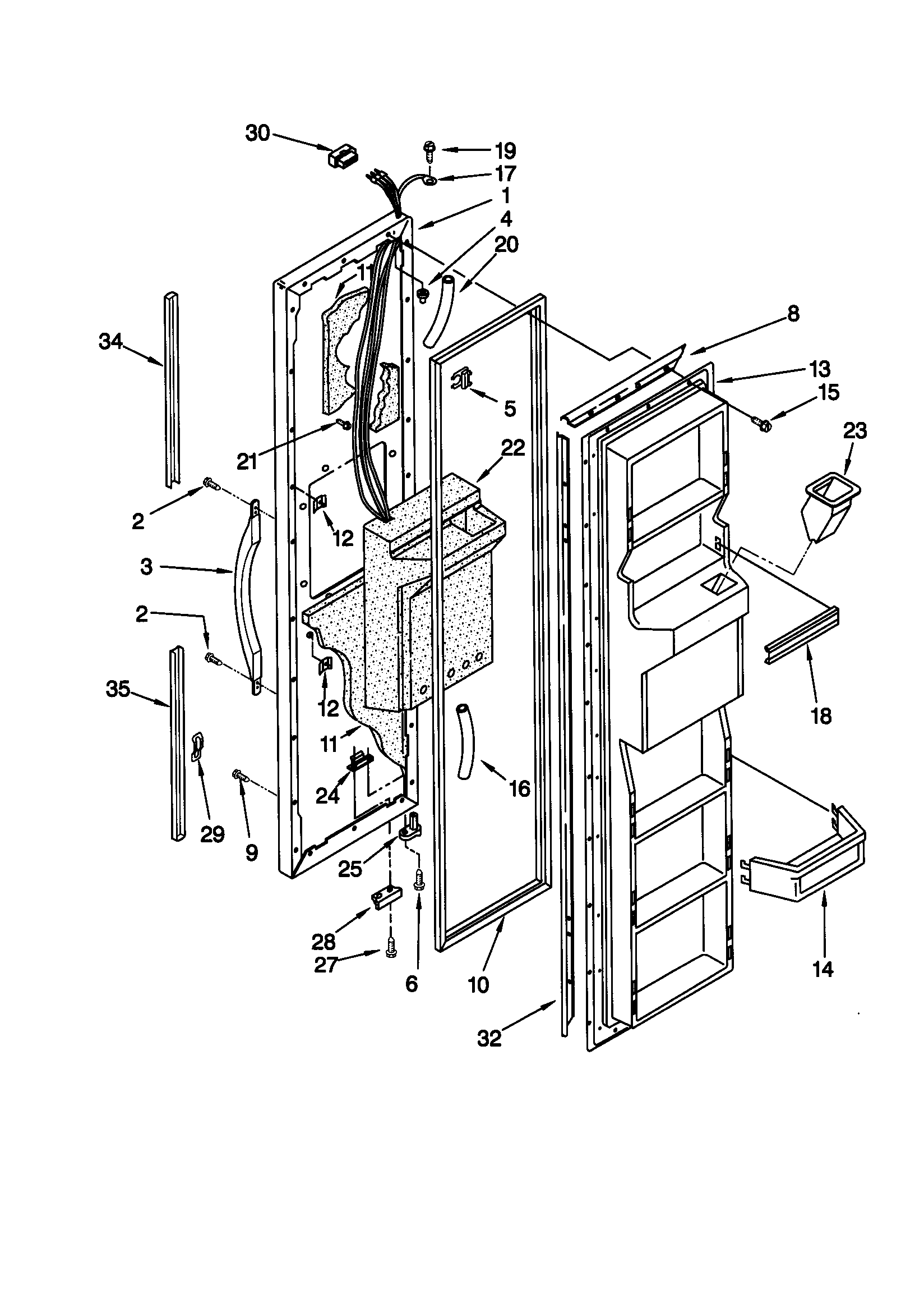 Kenmore 10659042991 freezer door diagram