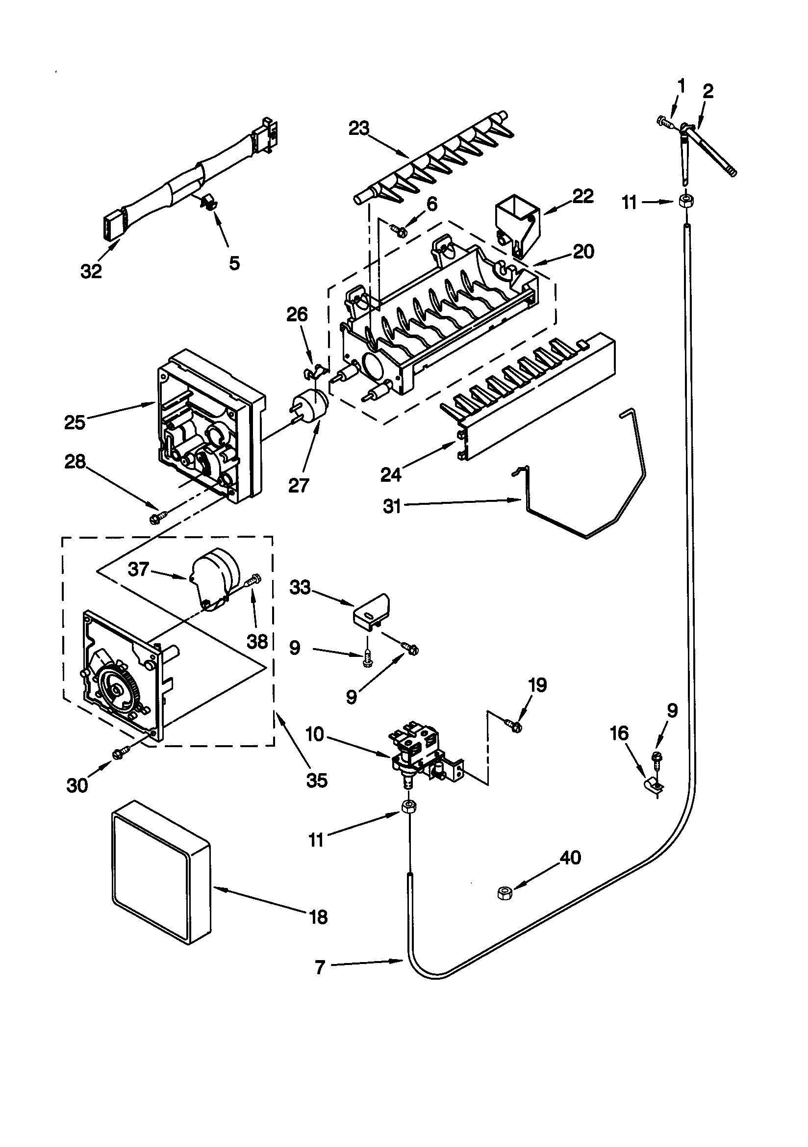 Kenmore 10659042991 icemaker diagram