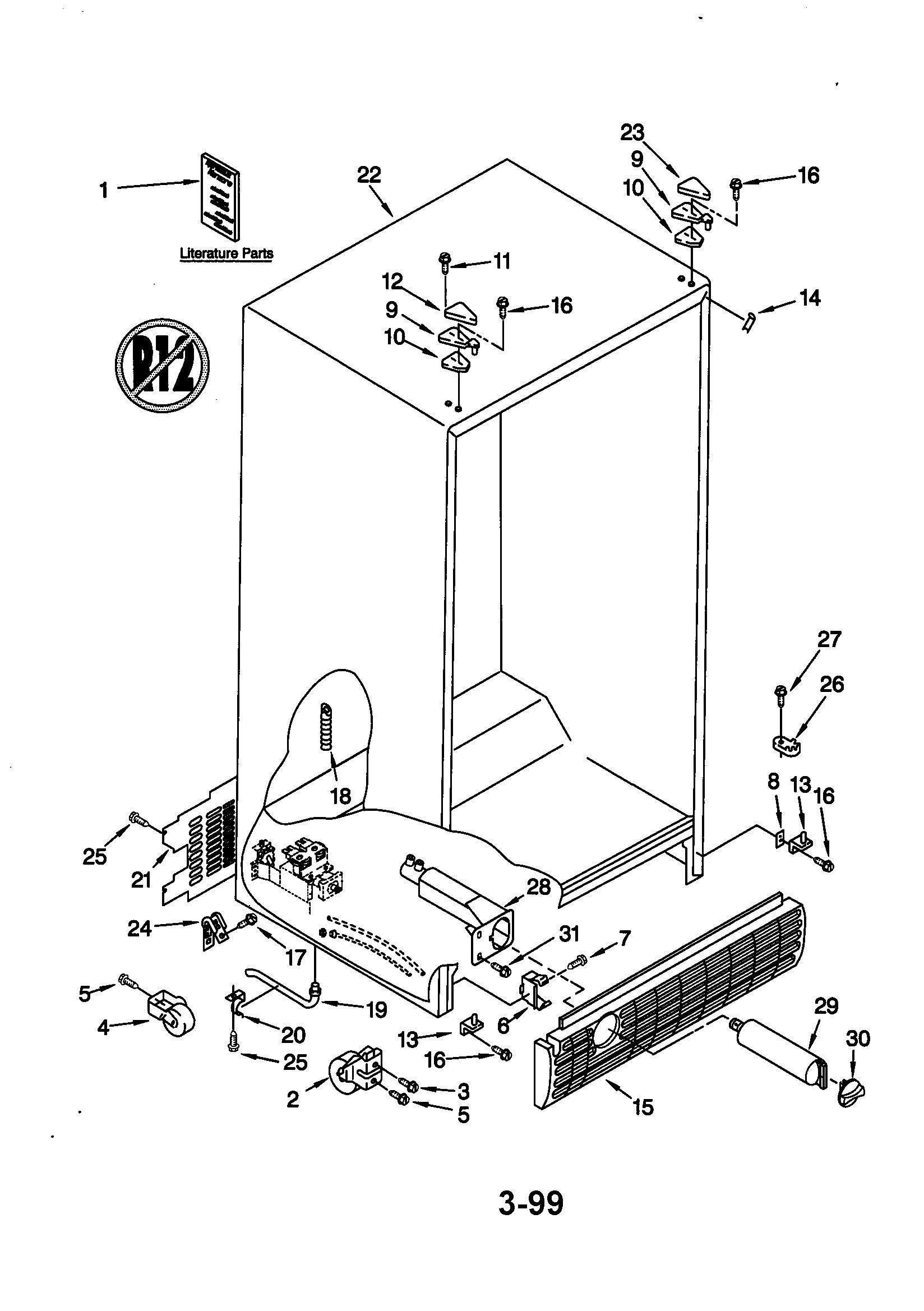 Kenmore 10658582892 cabinet diagram