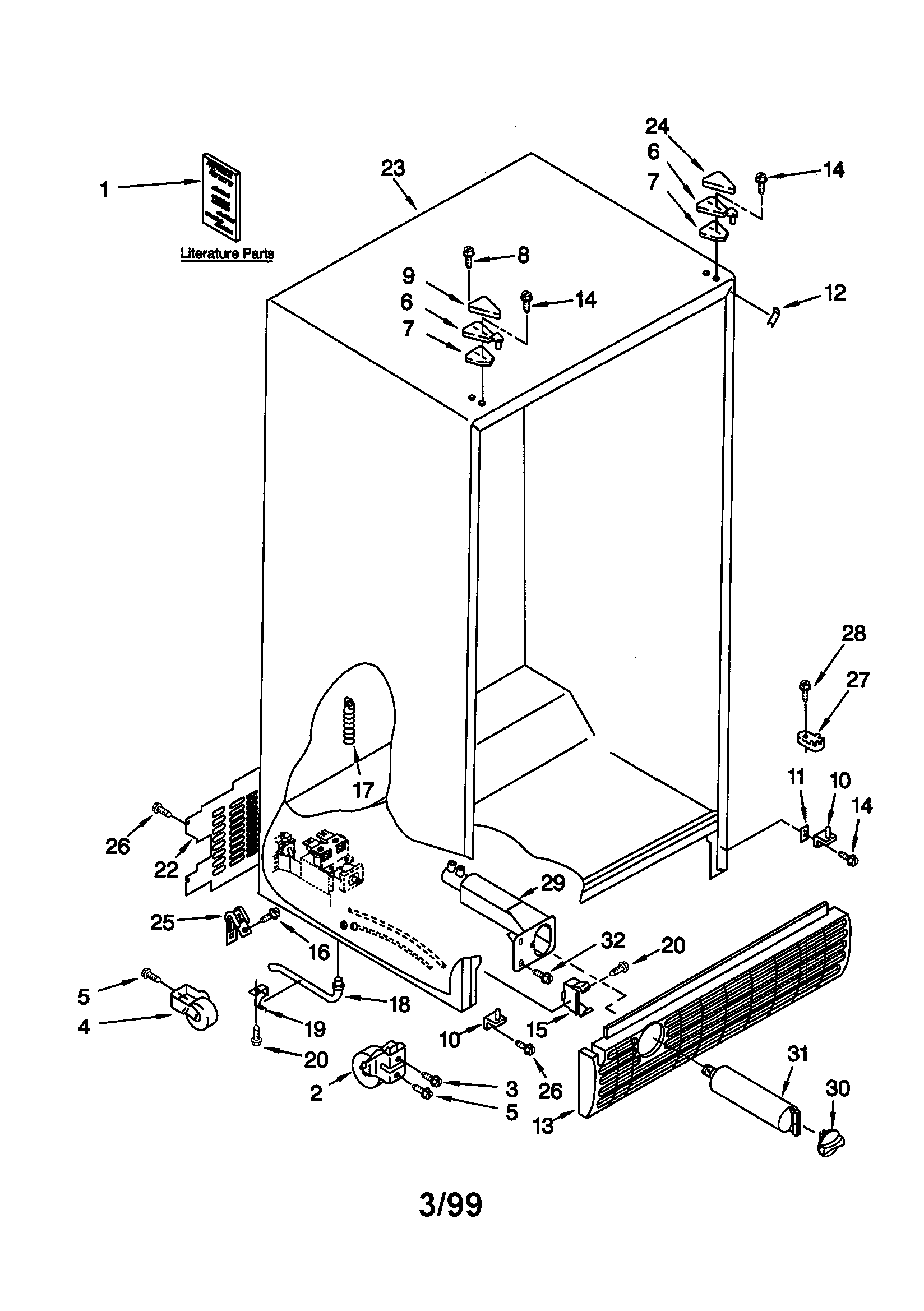 Kenmore 10658787892 cabinet diagram