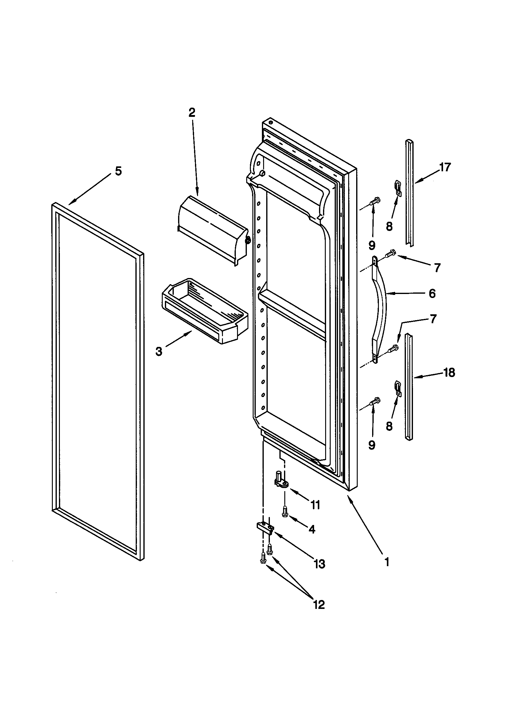 Kenmore 10658787892 refrigerator door diagram