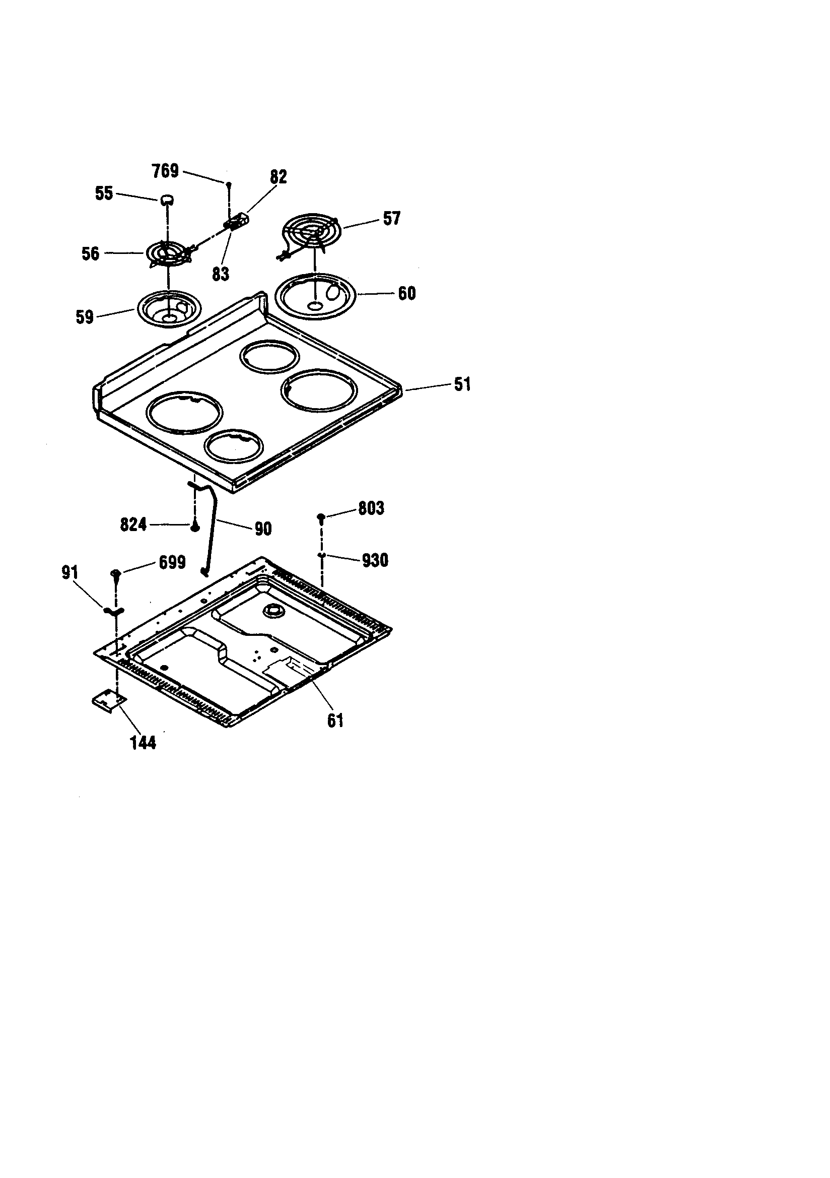 Kenmore 91192495890 maintop section diagram