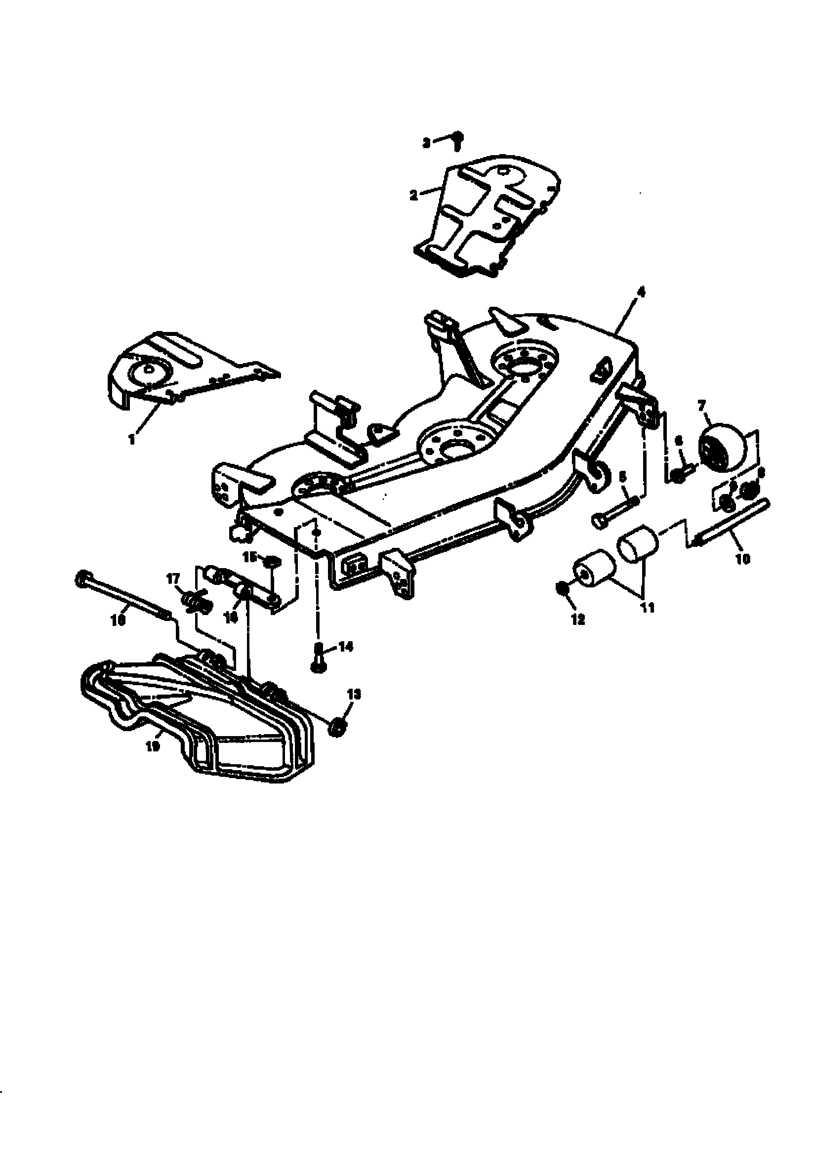Sabre M02048HXXXXXX mower deck/chute/gage wheels diagram