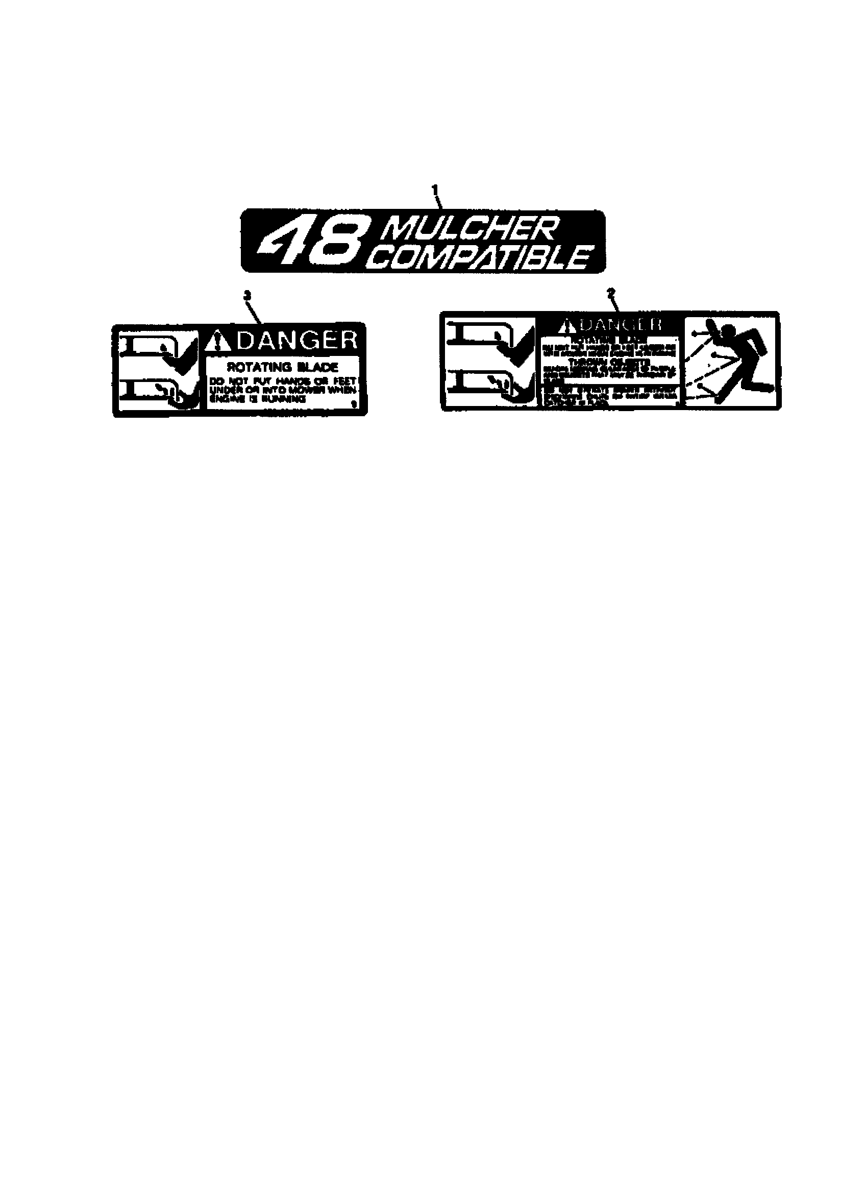 Sabre M02048HXXXXXX mower deck labels diagram