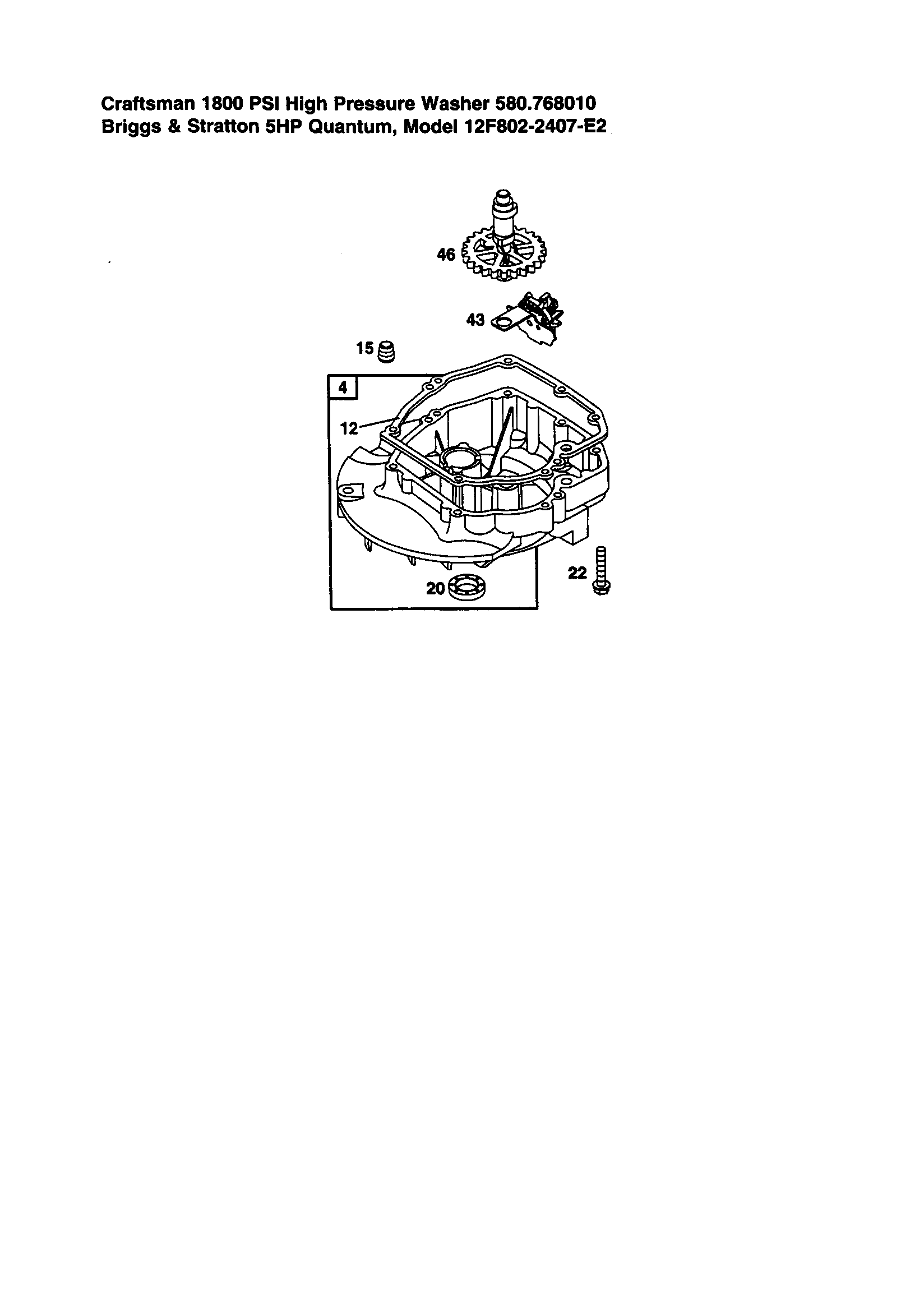 Craftsman 580768010 engine sump diagram