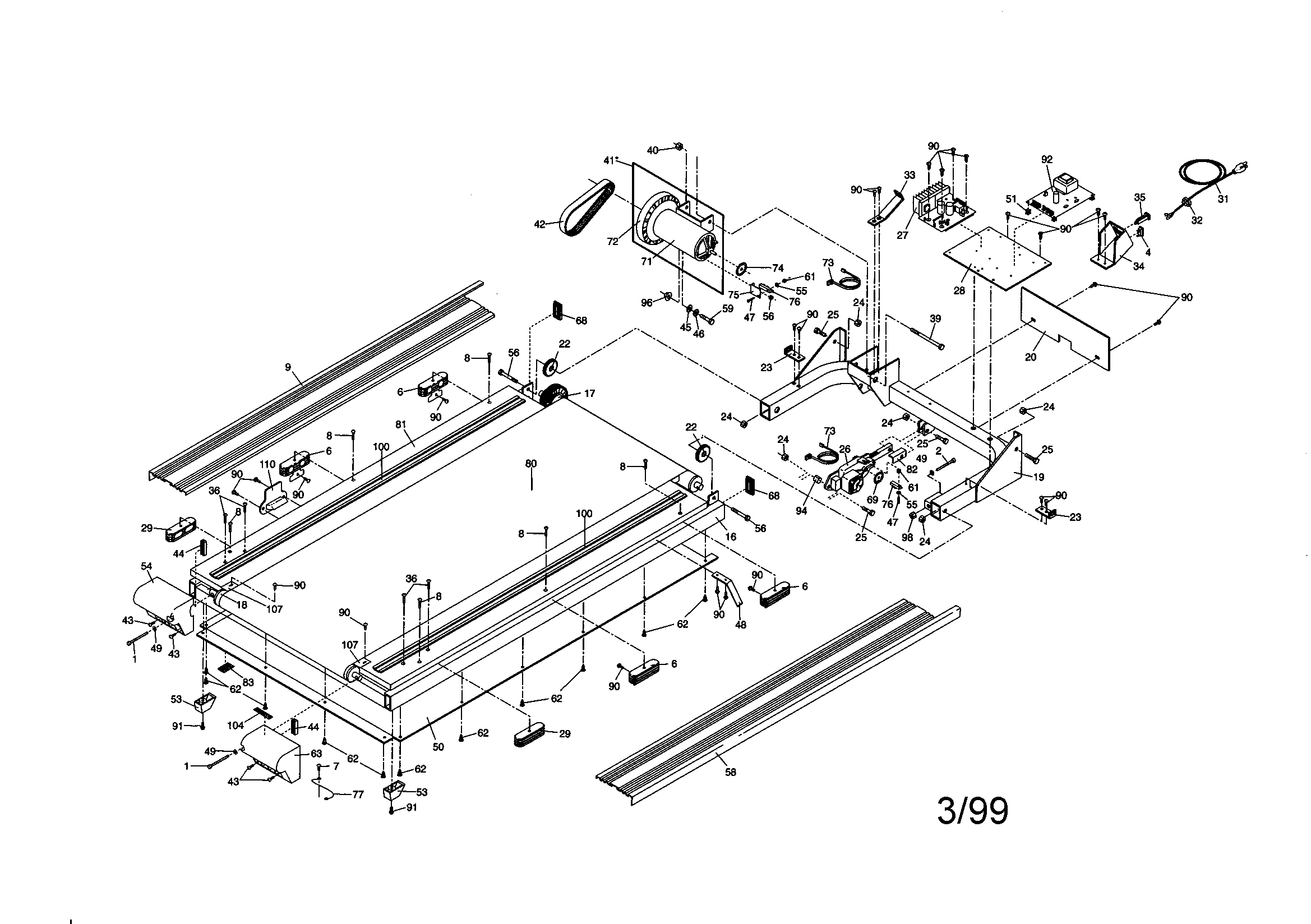 NordicTrack 831298810 walking board diagram