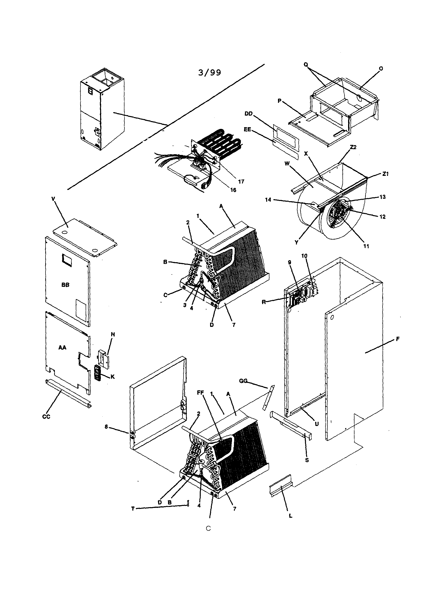 ICP FCX4800A fan coils diagram
