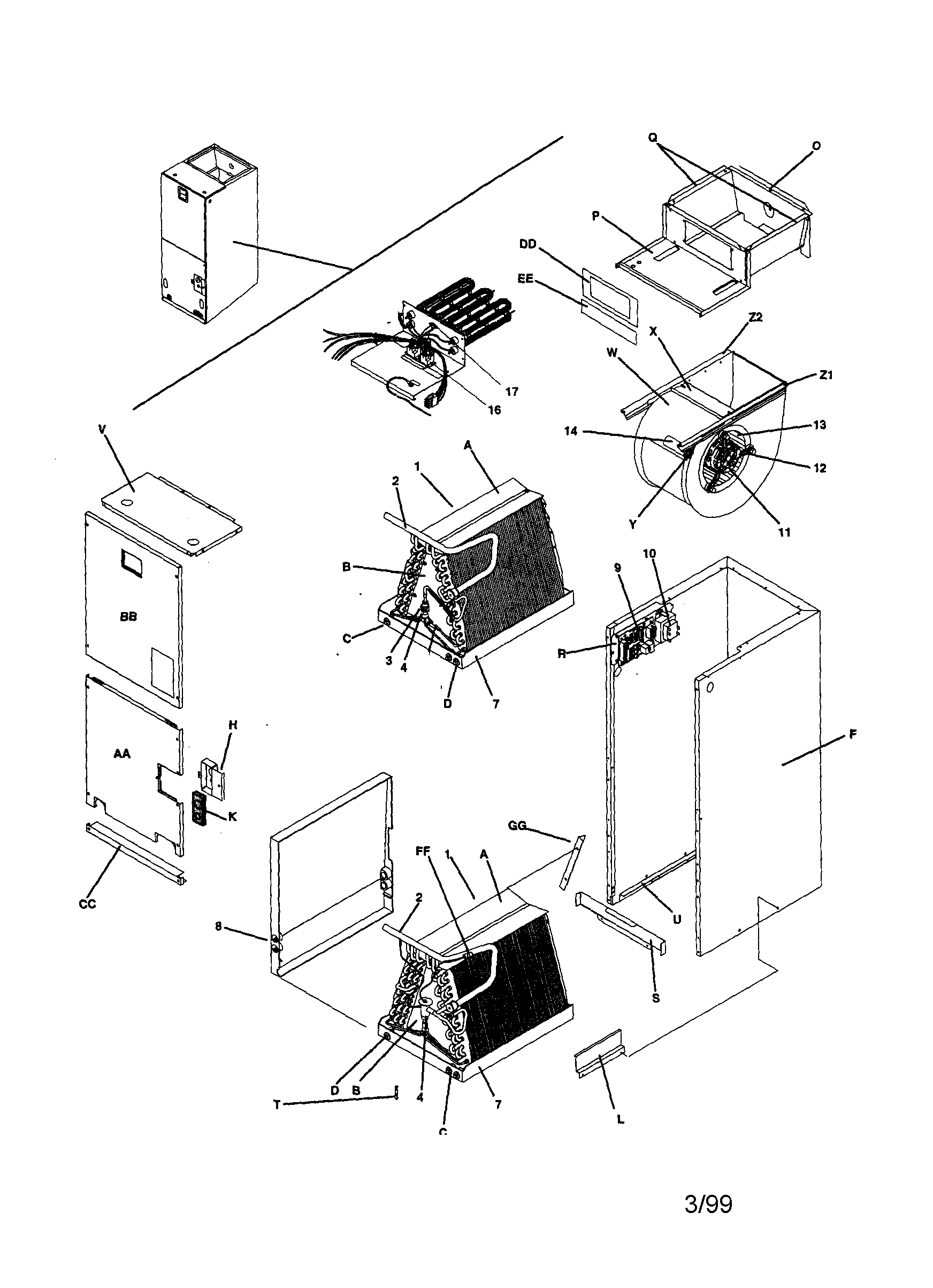 ICP FCX6000A fan coils diagram