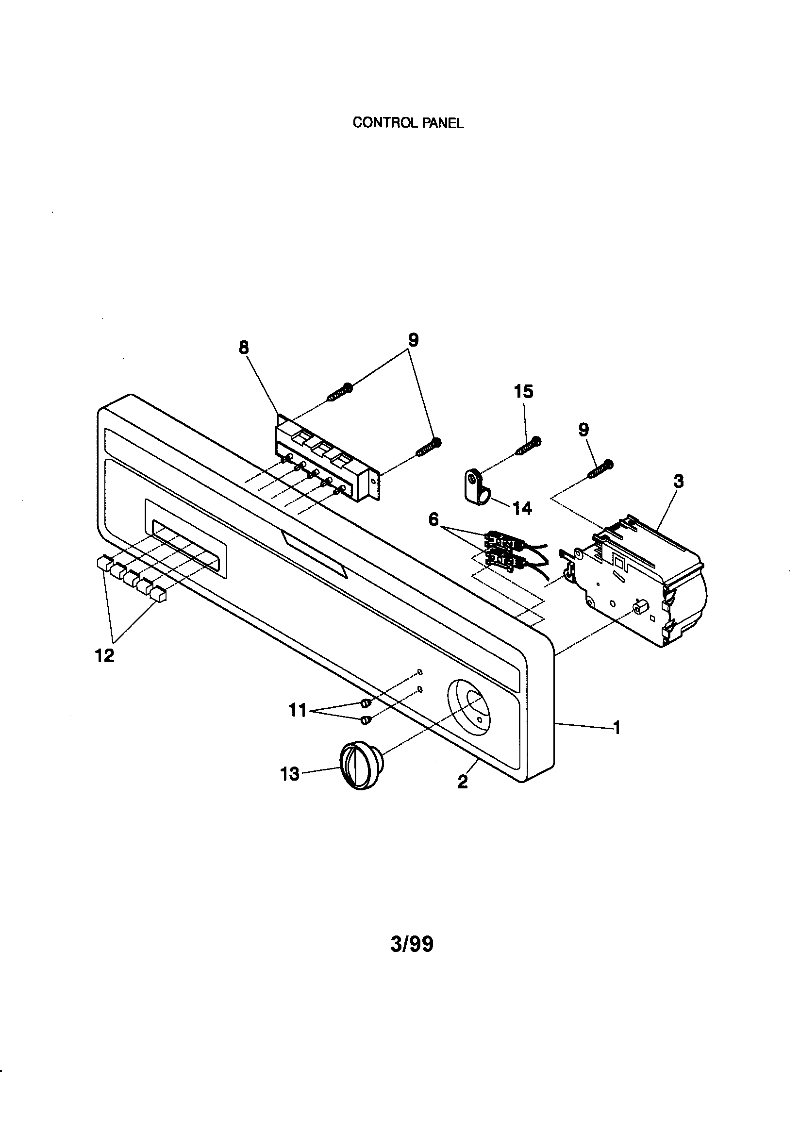 Kenmore 5871429990 control  panel diagram