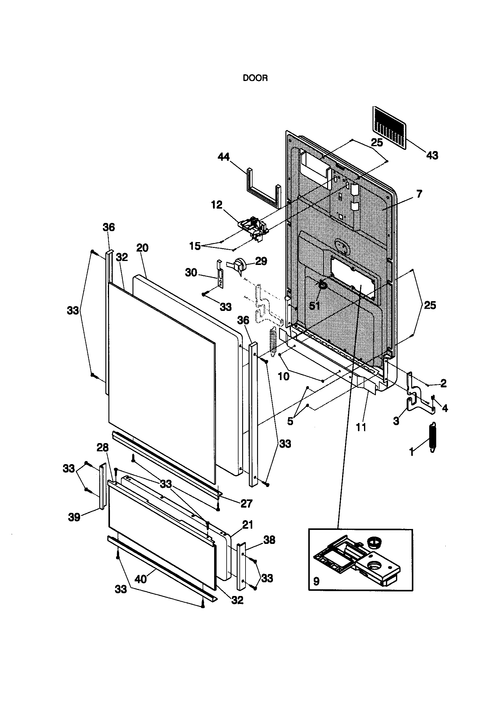 Kenmore 5871429990 door diagram