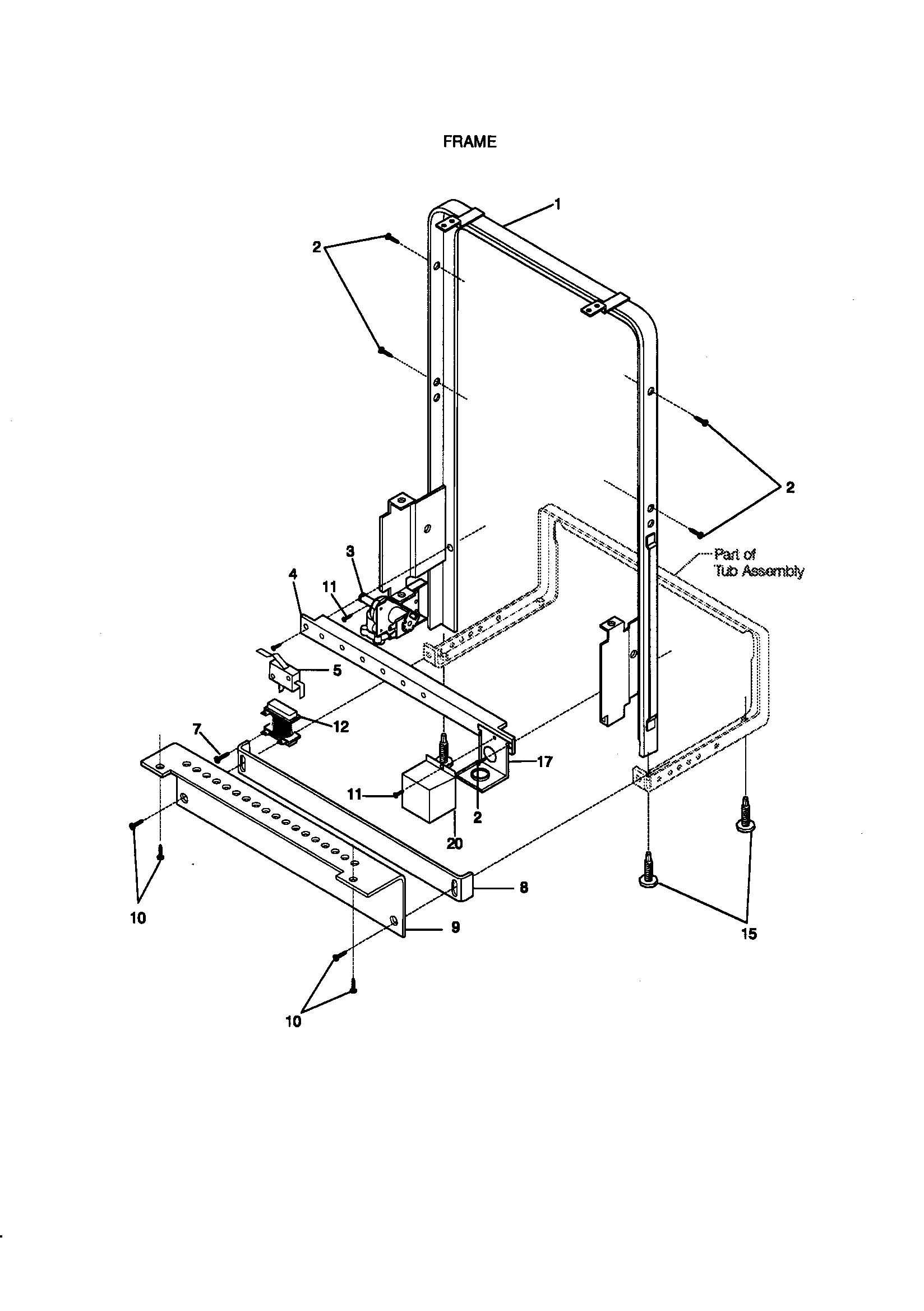 Kenmore 5871429990 frame diagram