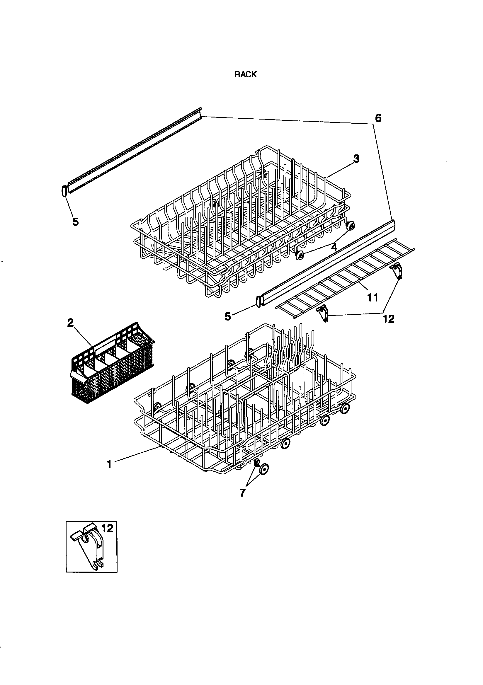 Kenmore 5871429990 rack diagram