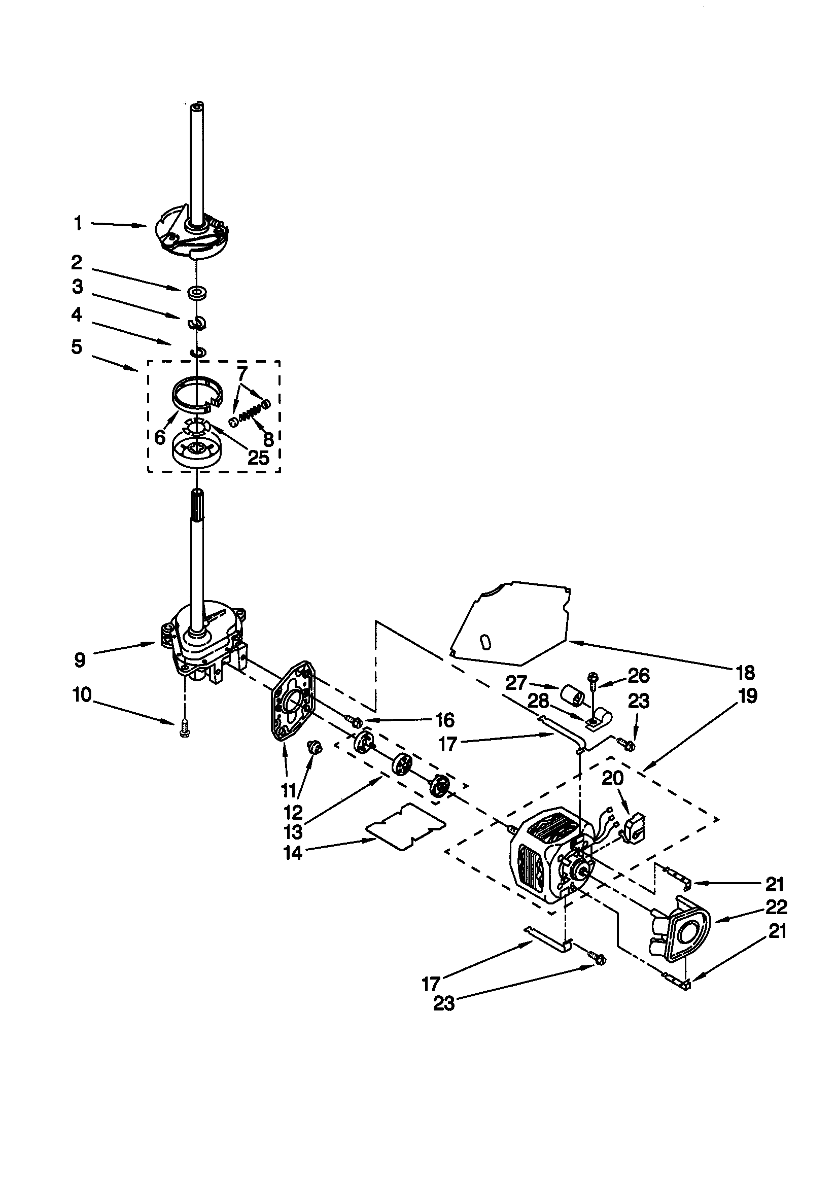 Kenmore 11026294693 brake/clutch/gearcase/motor/pump diagram