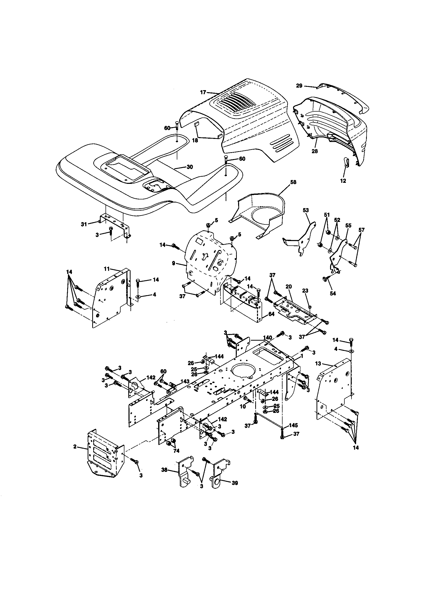 Craftsman 917270822 chassis and enclosures diagram