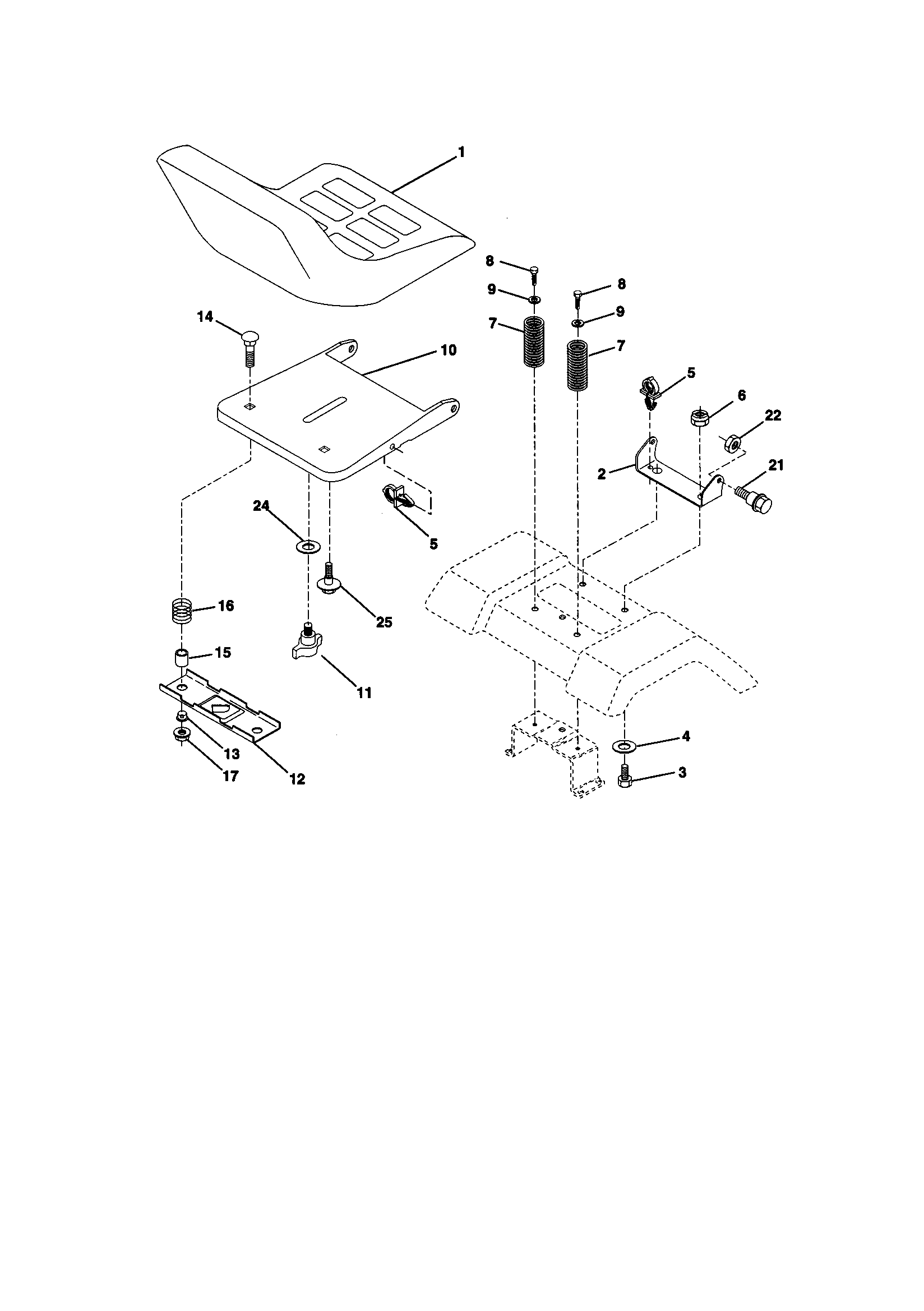 Craftsman 917270822 seat assembly diagram