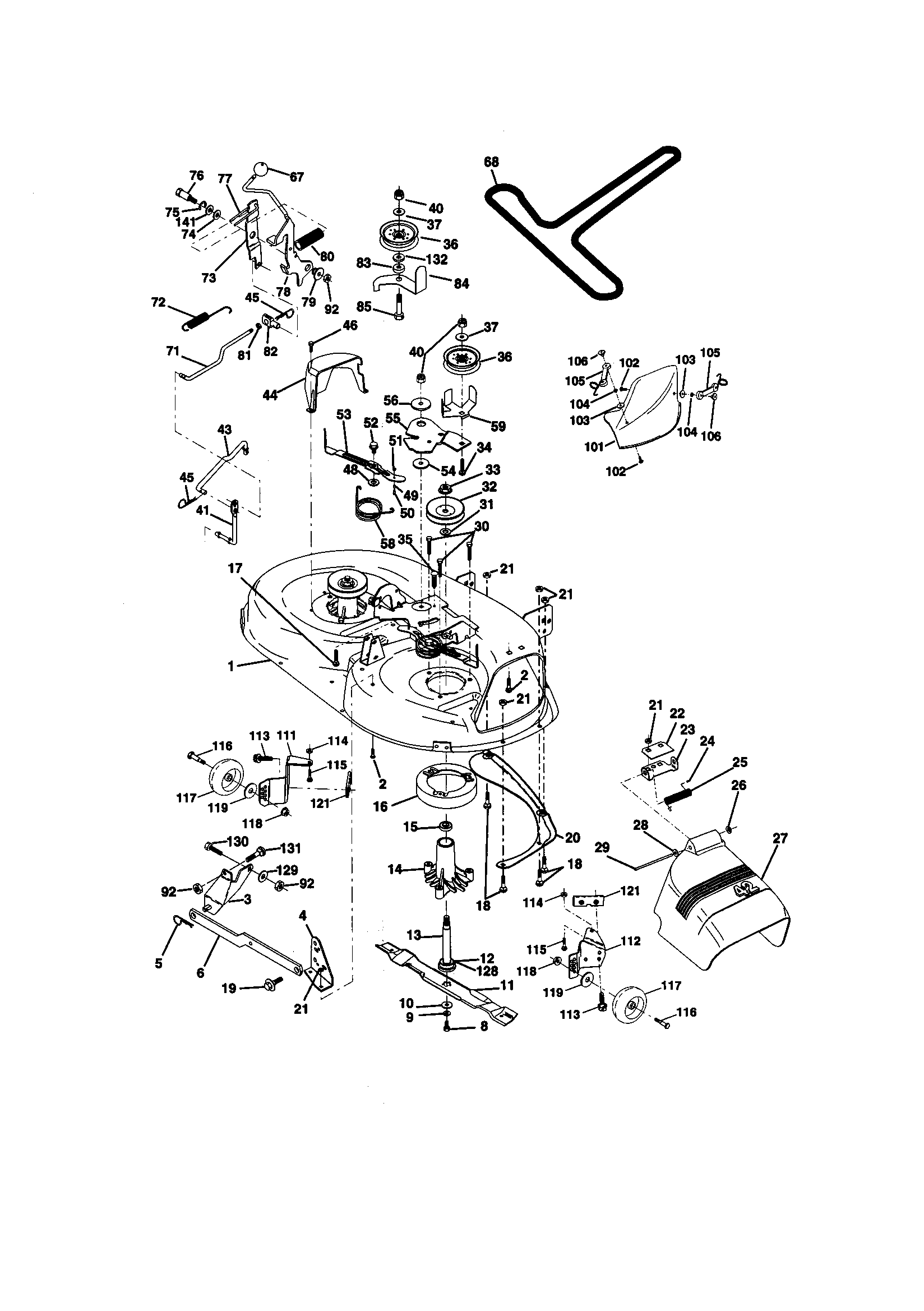 Craftsman 917270822 mower deck diagram